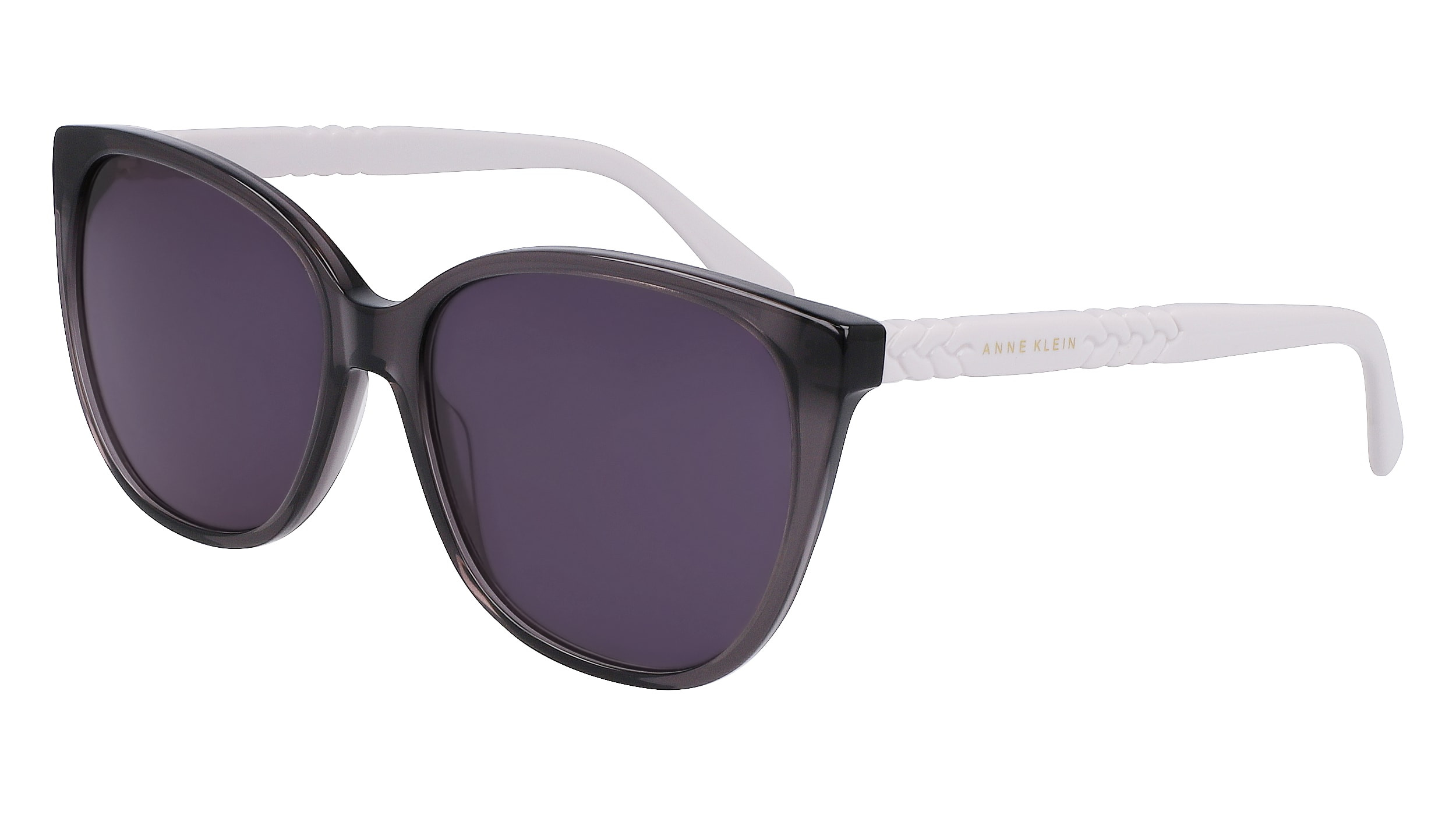 Anne Klein Dark Purple Lens Sunglasses with Case Oversized Square Sunglasses Black | Anne Klein main image 2
