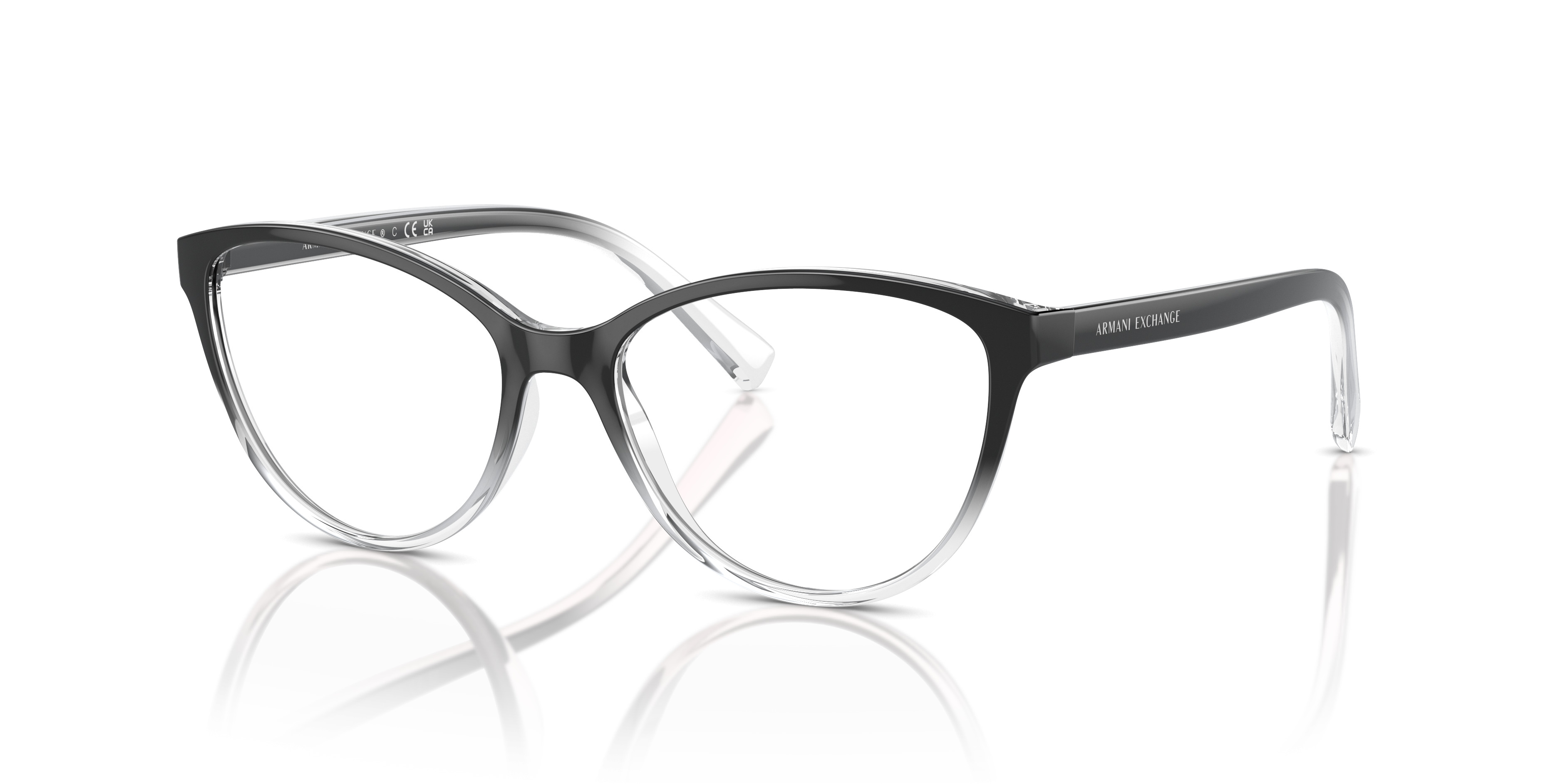 Armani Exchange Black and White Women\'s Eyeglasses Frames AX 3037 5204 53-17 140 Armani Exchange AX3037 Eyeglasses | LensCrafters main image 2