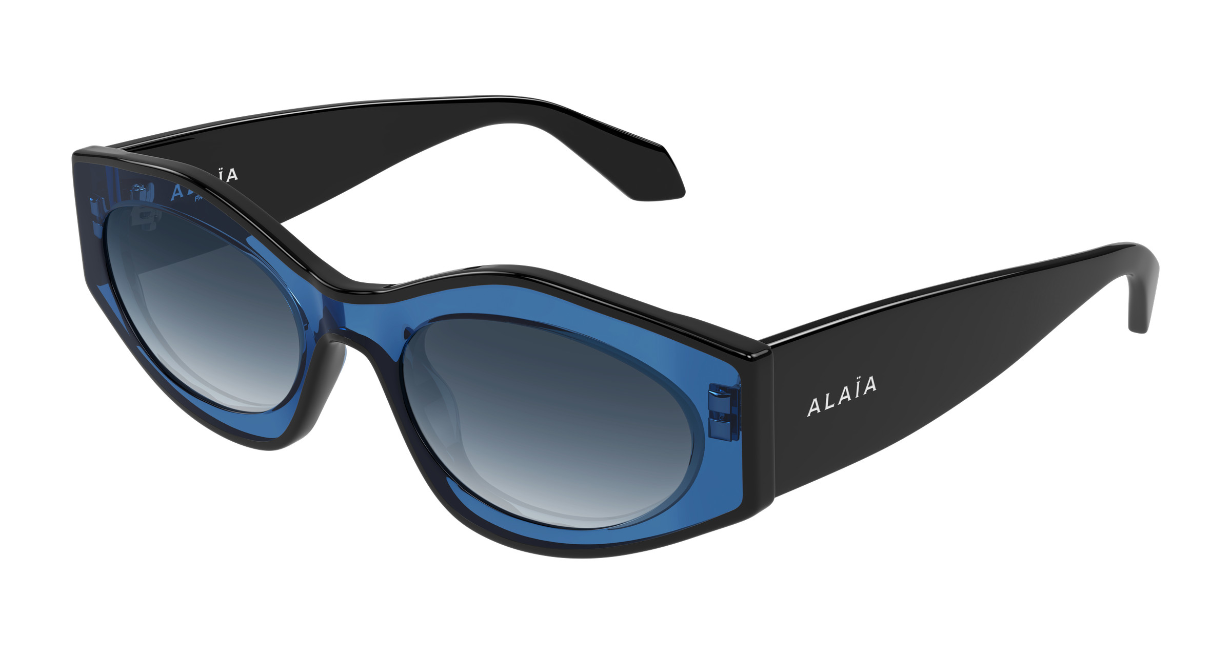 ALAÏA 61mm Cat Eye Sunglasses silver blue ALAIA Logo Acetate Cat-Eye Sunglasses - Bergdorf Goodman main image 4