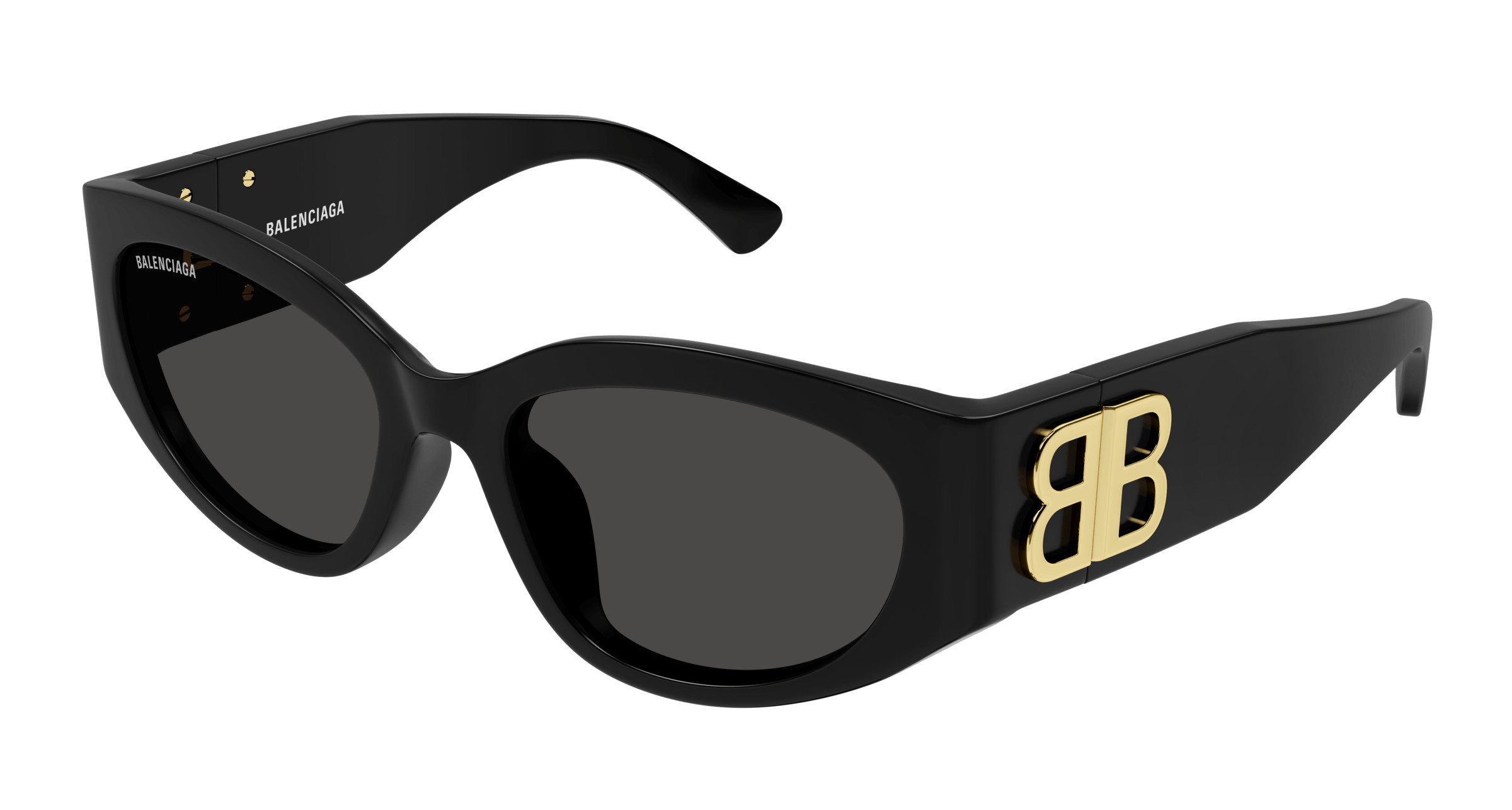 Balenciaga BB Logo Sunglasses Eyewear Black Balenciaga BB0434SK Oval Sunglasses | Fashion Eyewear US main image 2