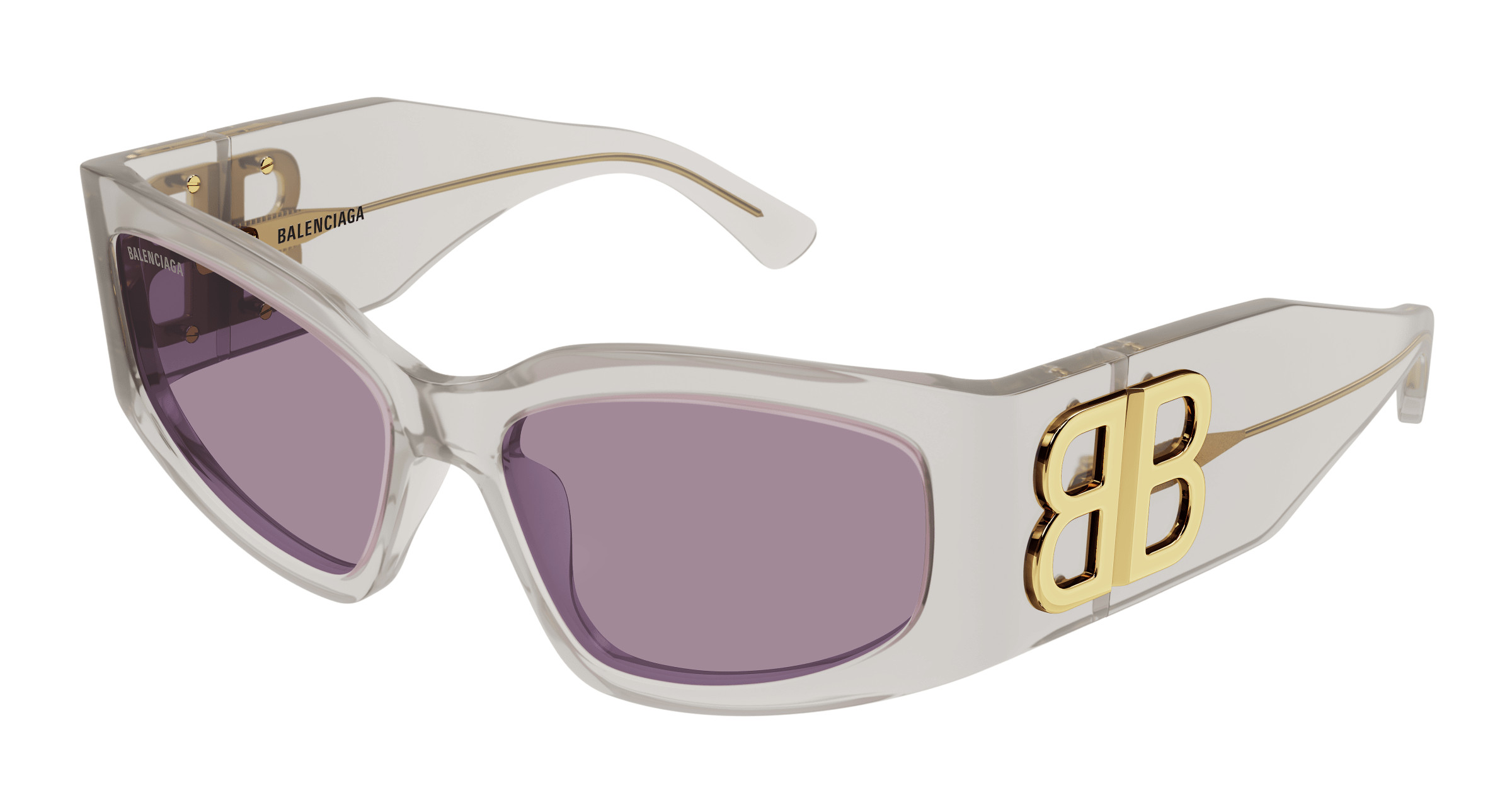 NEW Balenciaga BB0352S Mask Sunglasses in Violet Mirror Balenciaga BALENCIAGA BB0352S RUNNER CAT 0352 Violet  main image 3