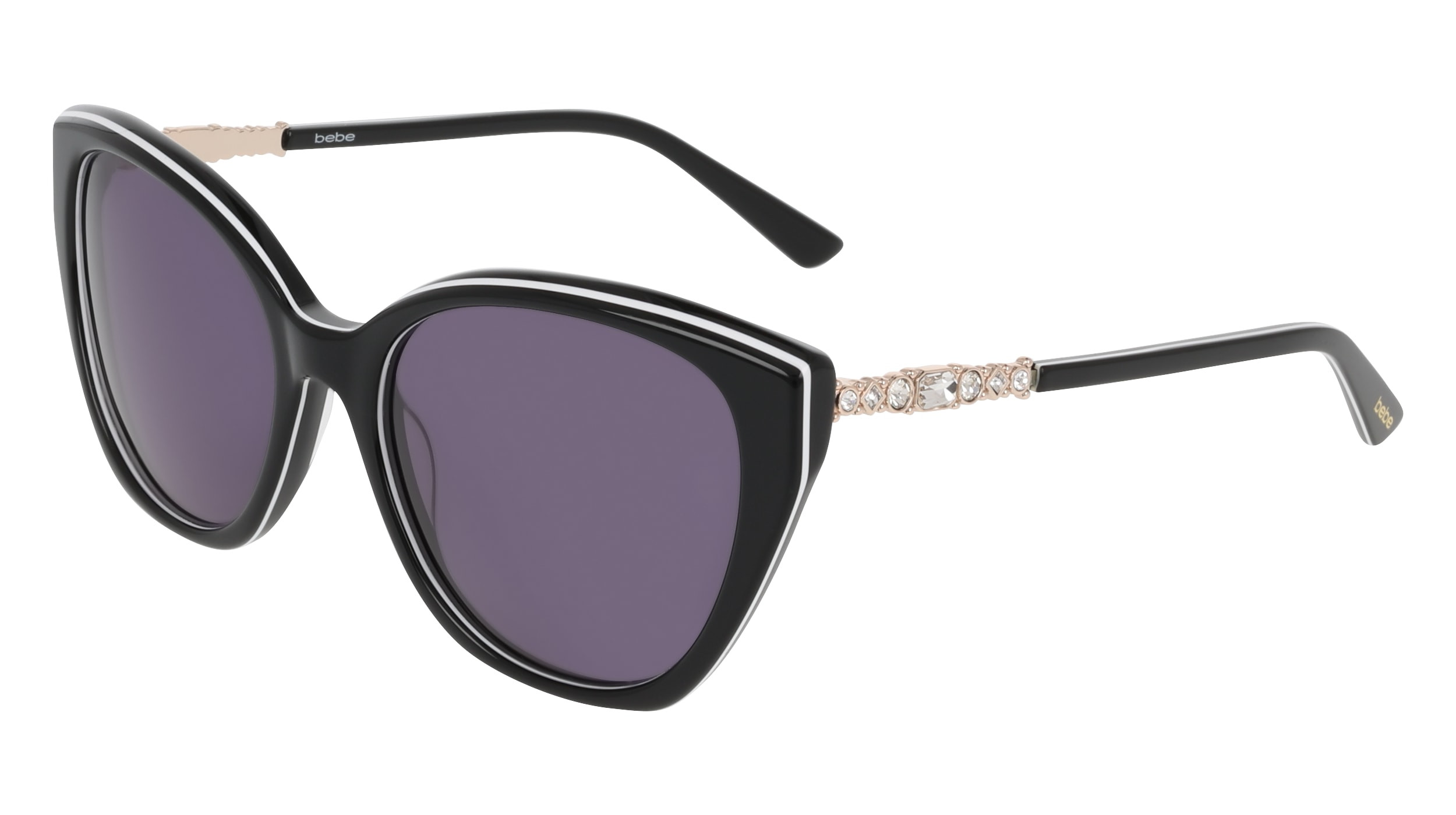 Bebe Stylish Black Sunglasses with Pink Detail And Case BB7228 001 57 - Jet Bebe BB7251 Sunglasses | Select Eyewear main image 2