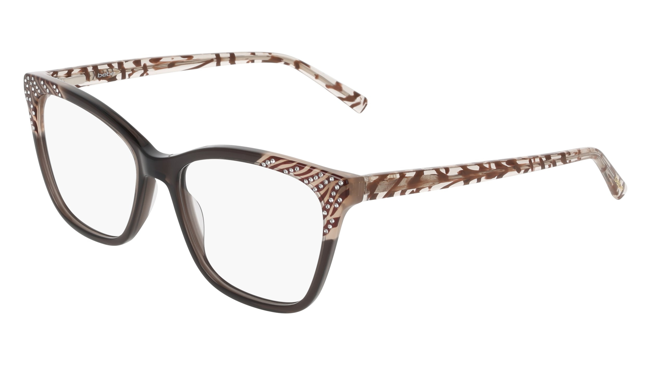 bebe Bedazzled Tigress Leopard Print Y2K Eyeglass Frames 52-16 BB5238 Eyeglasses - Bebe Eyes Authorized Retailer  main image 4