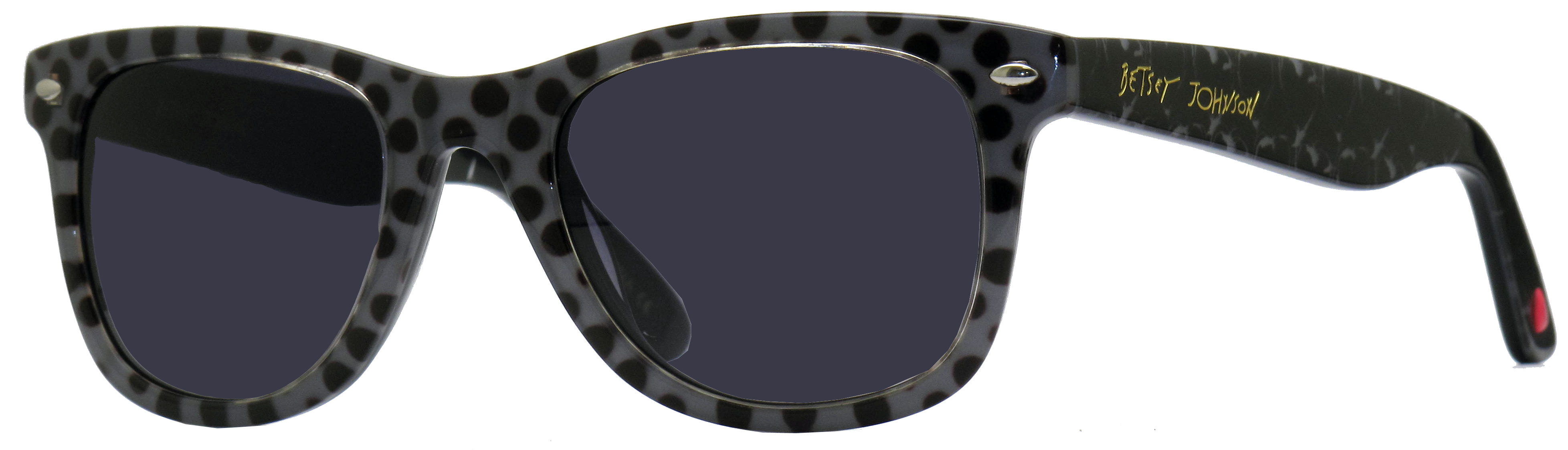 Betsey Johnson Black Frame Sunglasses Betsey Johnson Heart Shape Sunglasses Shiny Black Frame Gray  main image 3