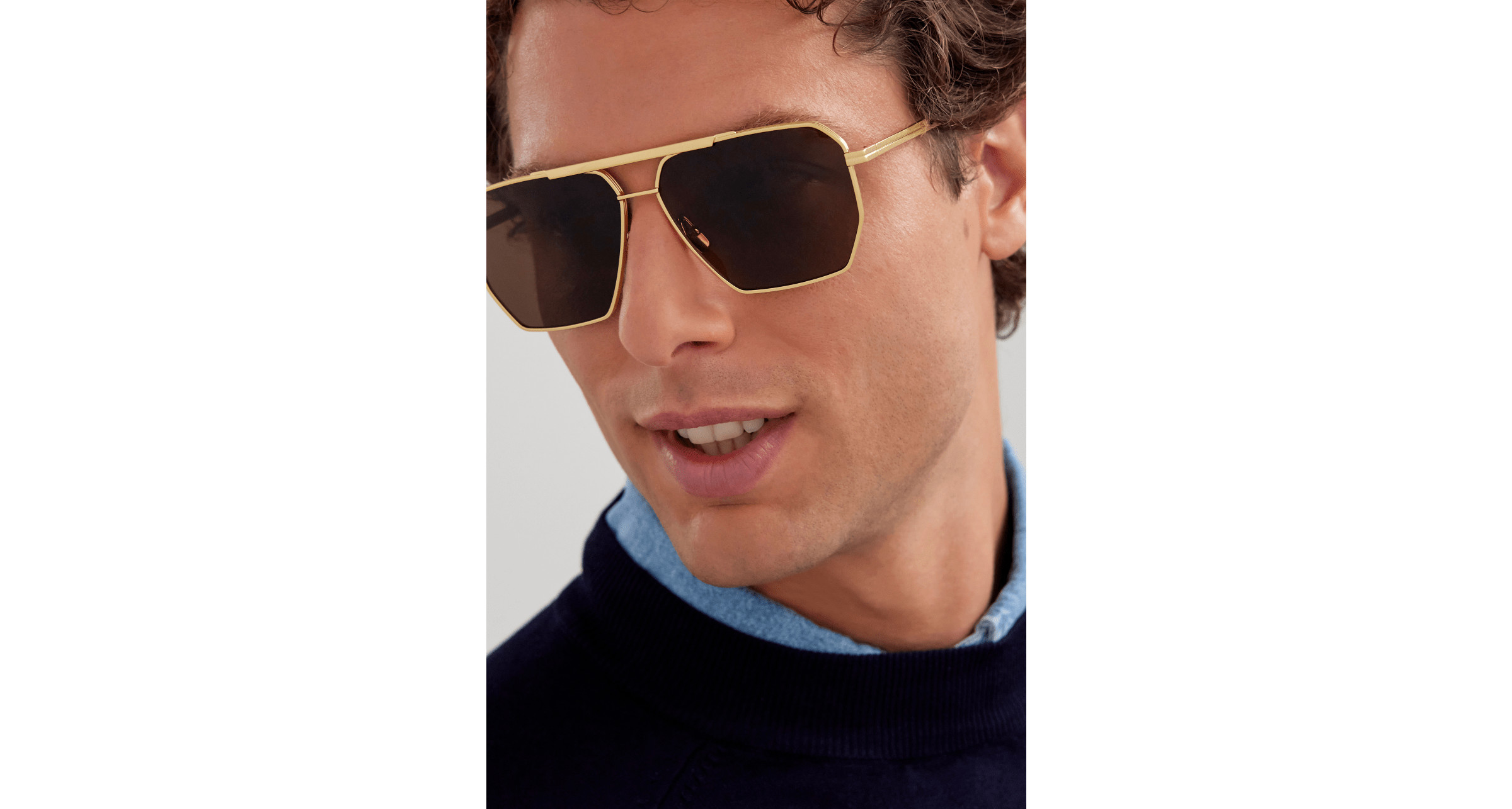 Bottega Veneta BV1012S 007 XL silver sunglasses Bottega Veneta BV1012S L (60 - 13) with Grey lenses and  main image 3