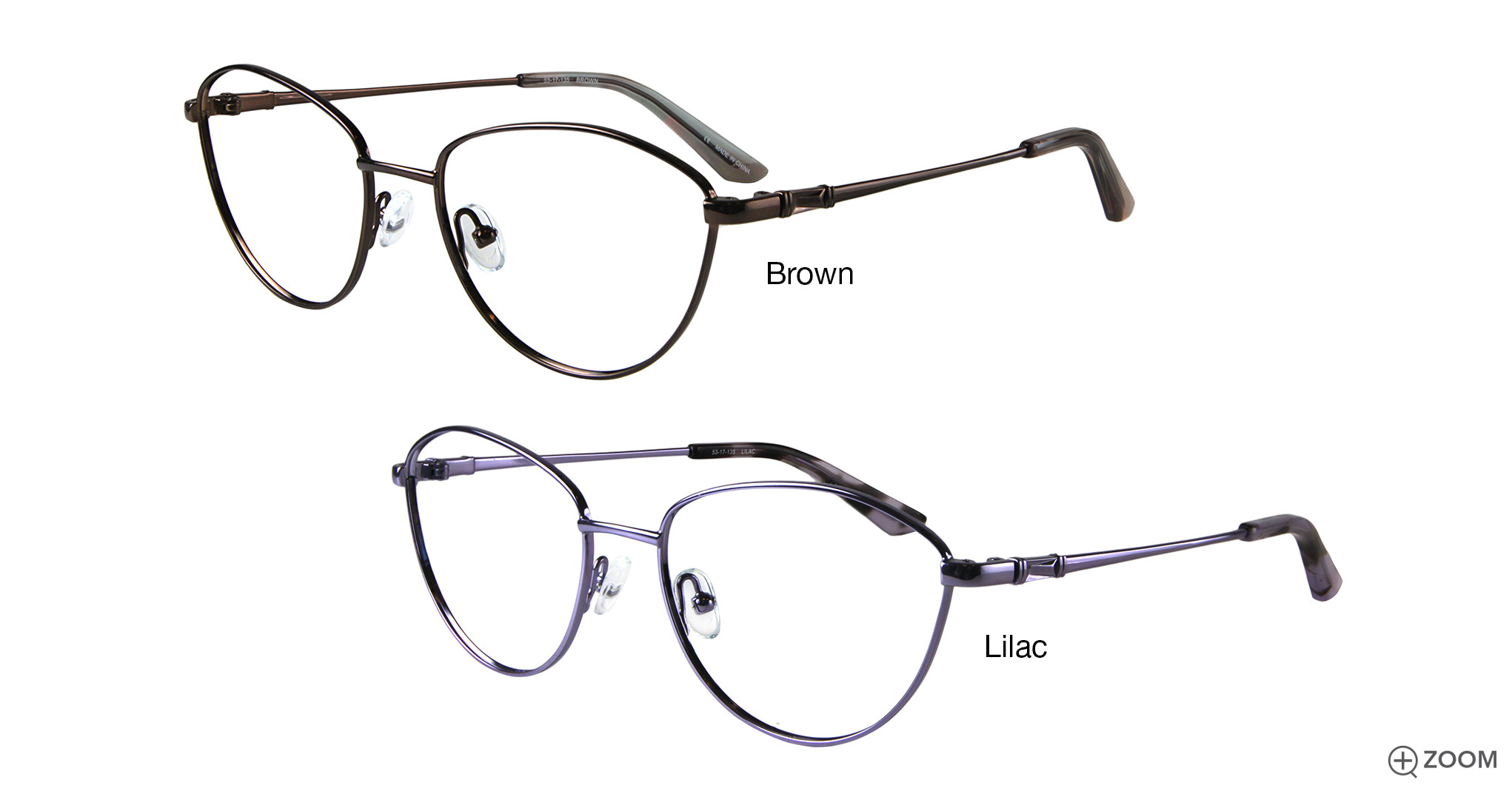 Bulova Cali Eyeglasses Frames Womens 53-17-145 Cat Eye Silver Gray Gemstone GLOBE main image 3