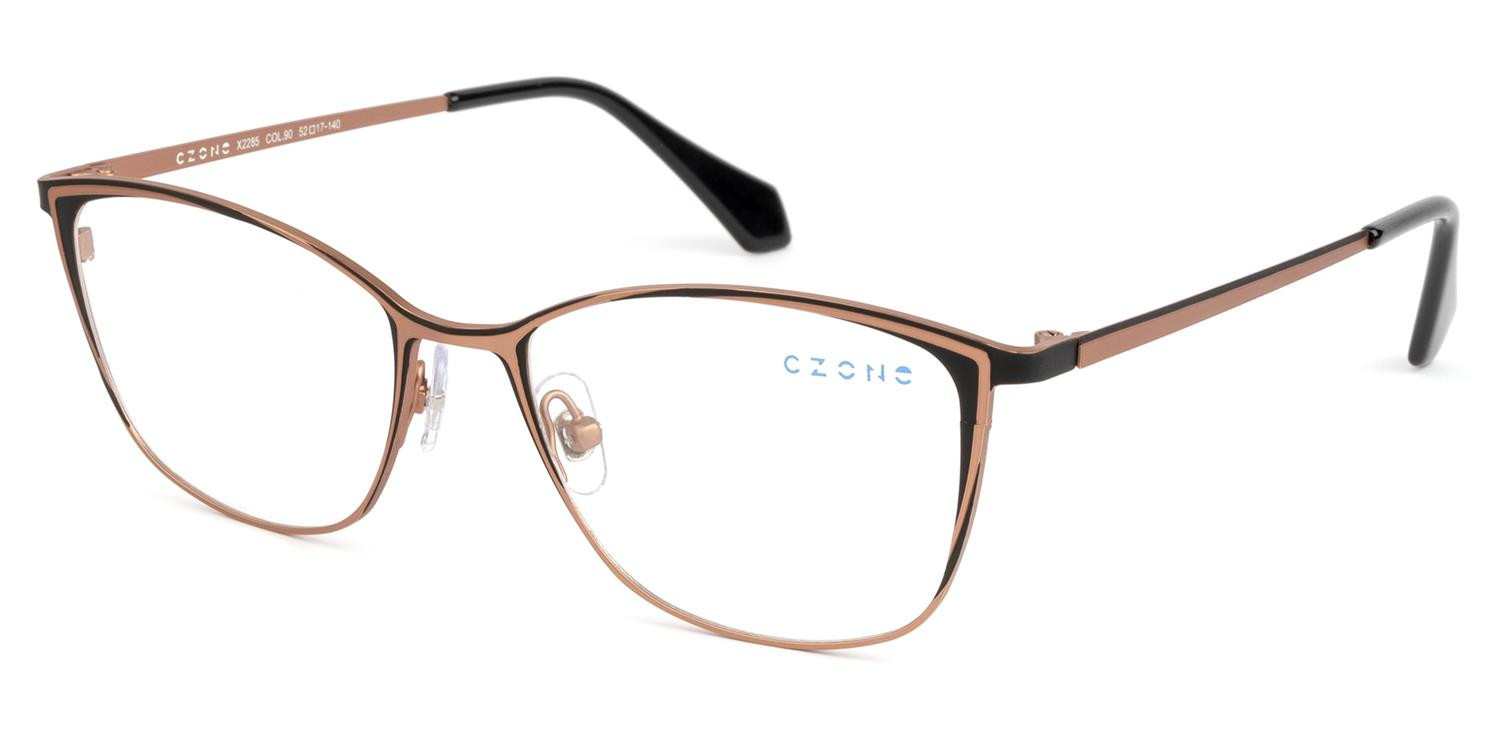Czone X2285 Col.90 Rose Gold Black Authentic Eyeglasses 52-17-140 CZONE V 2305 90 52/17/140 BLACK BLUE EYEGLASSES FRAME -L11  main image 4