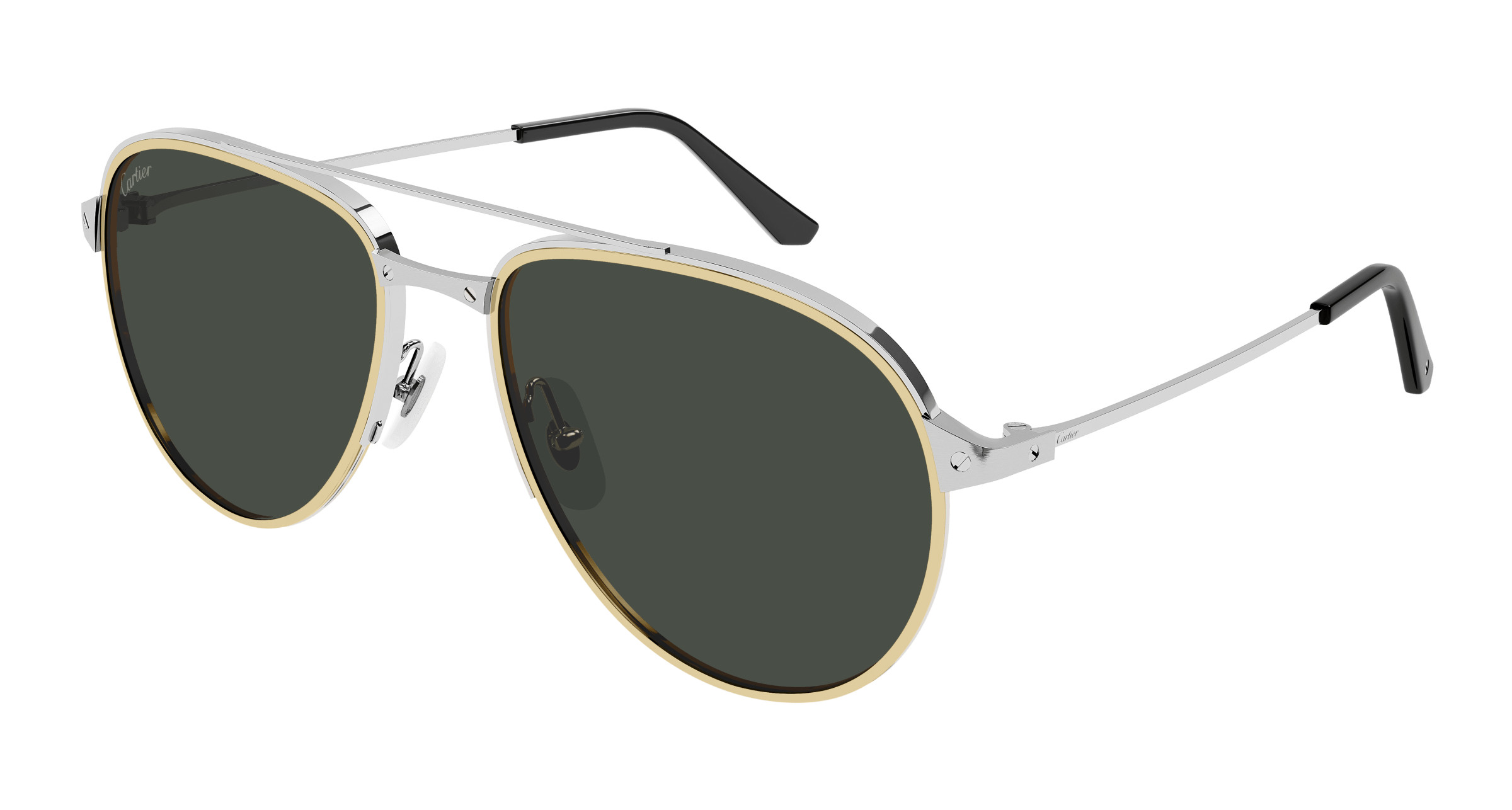 Cartier Santos De Polarized Grey Pilot Men\'s Sunglasses CT0325S 005 59 CT0325S Sunglasses - Cartier Authorized Retailer  main image 2