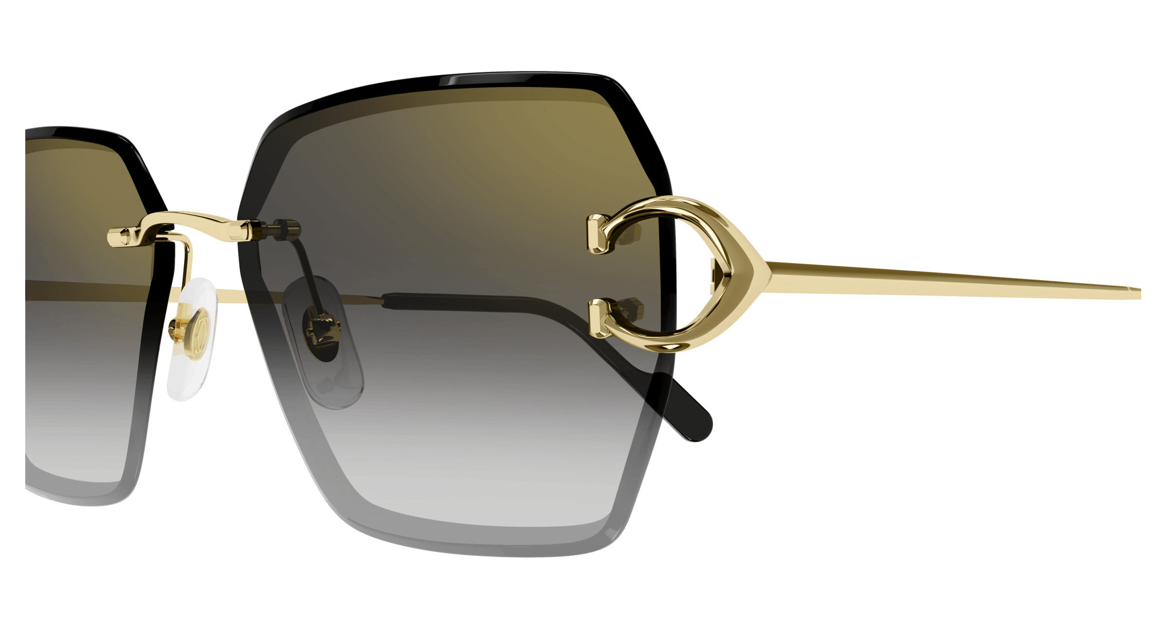 Cartier CT0466S-004 Sunglasses Gold Red Metal Cartier glasses on the sides are filled with gems such as  main image 3