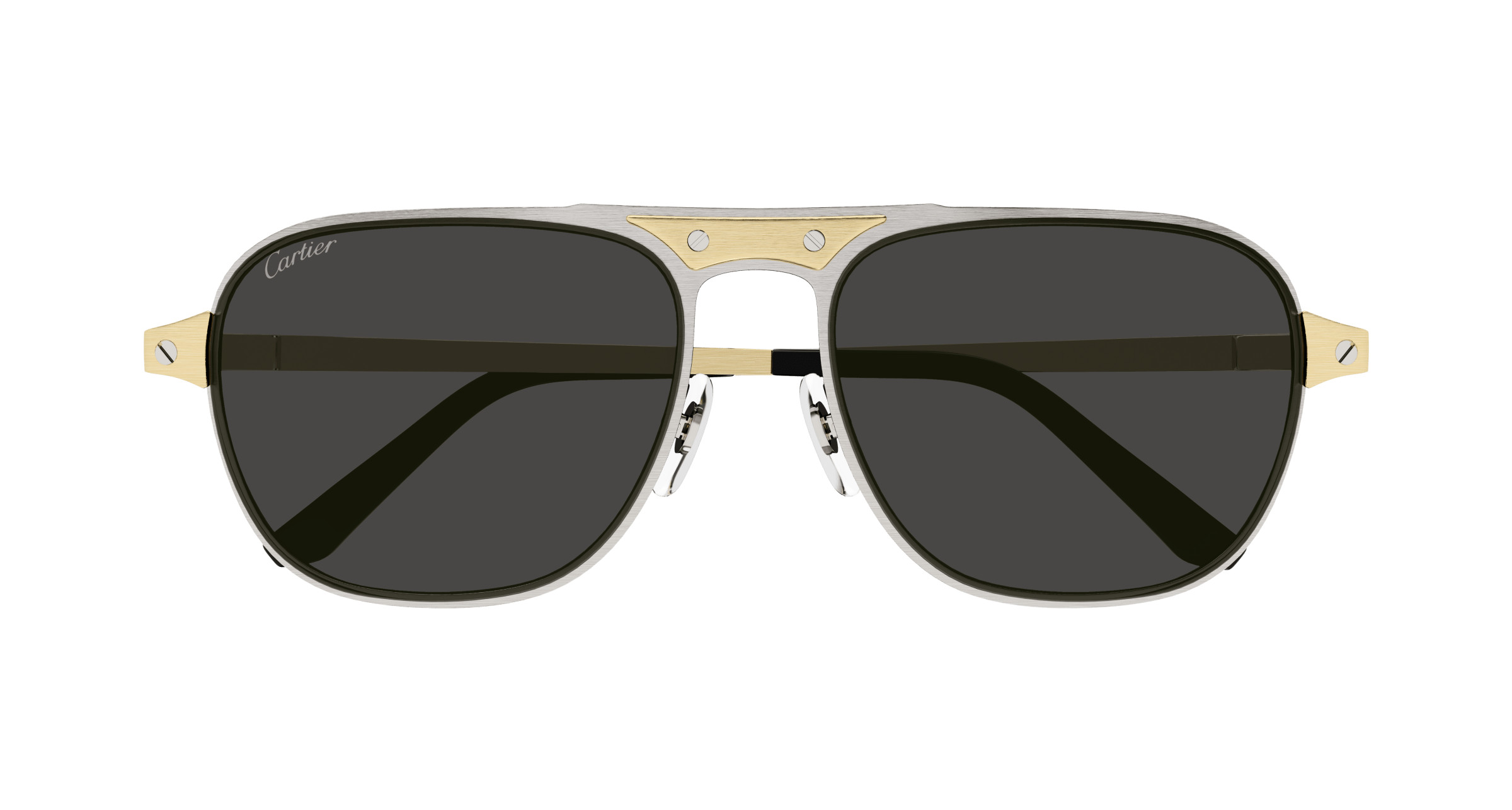 Cartier CT0532S-001 Sunglasses Silver Gold Grey Metal CT0532S Sunglasses - Cartier Authorized Retailer  main image 2