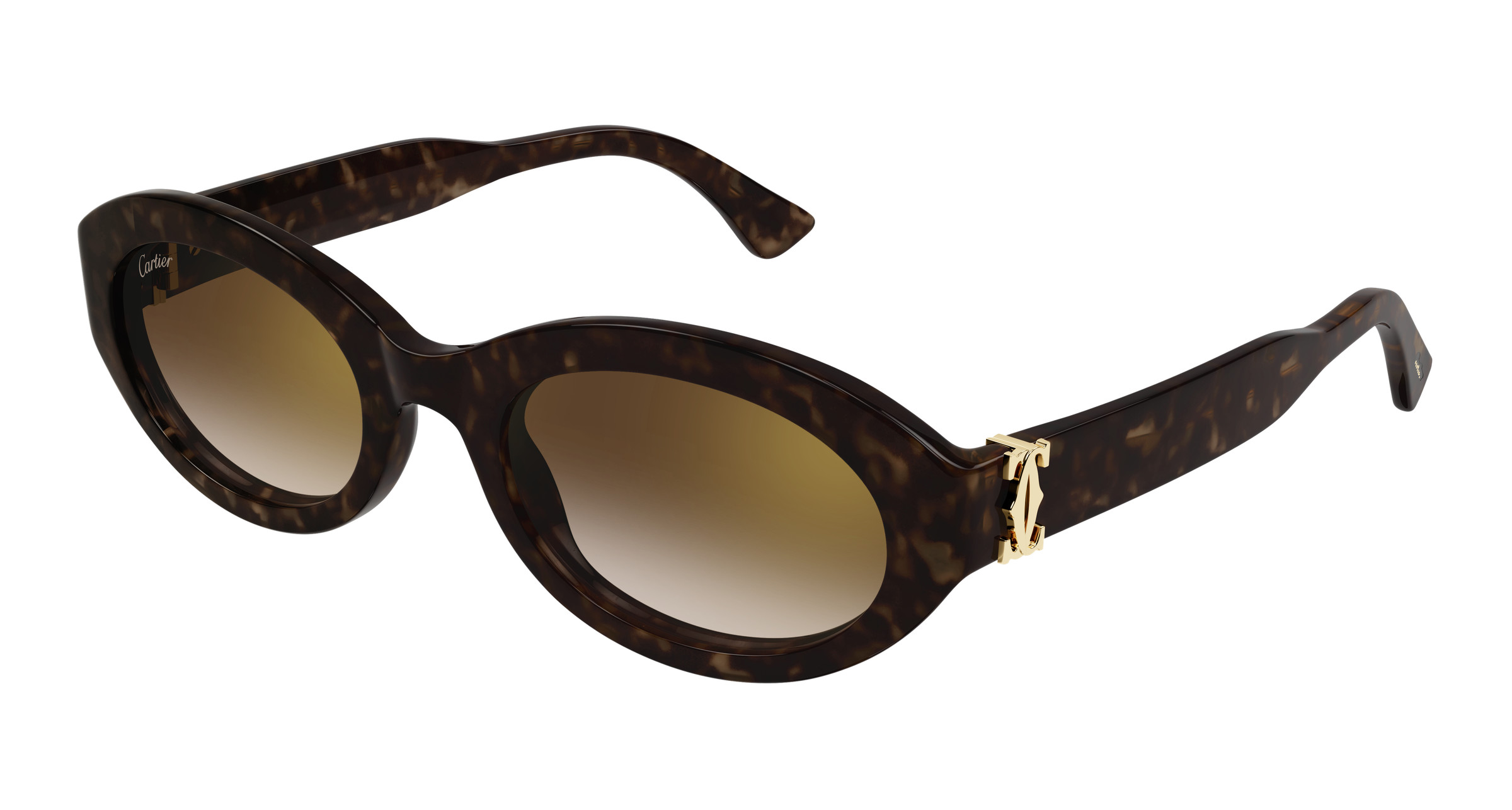 Cartier Tortoiseshell Frame Sunglasses with Brown Lenses CT0358S Sunglasses - Cartier Authorized Retailer  main image 4