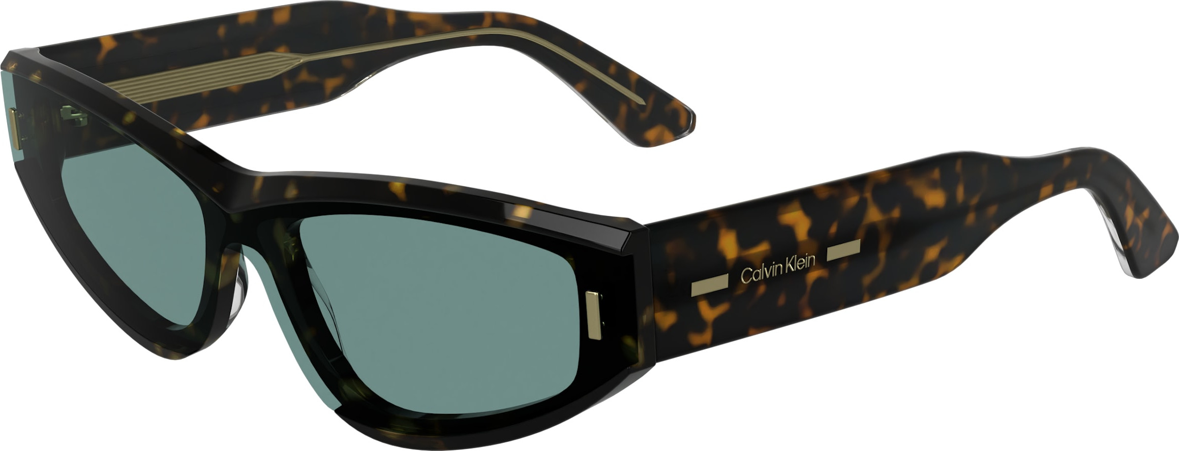 Calvin Klein CK24534S 235 Women Sunglasses Havana Cat Eye Frame, Green Lenses Sunglasses Calvin Klein CK24534S - Mia Burton main image 4