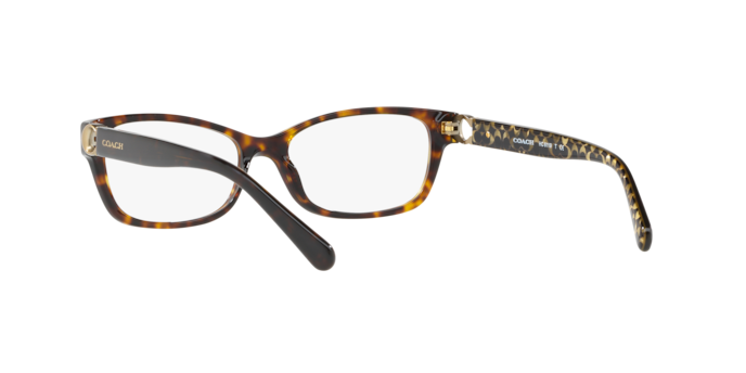 Coach Tortoiseshell Rectangular Glasses with Gold Accents Coach HC6237U tortoise frame main image 2