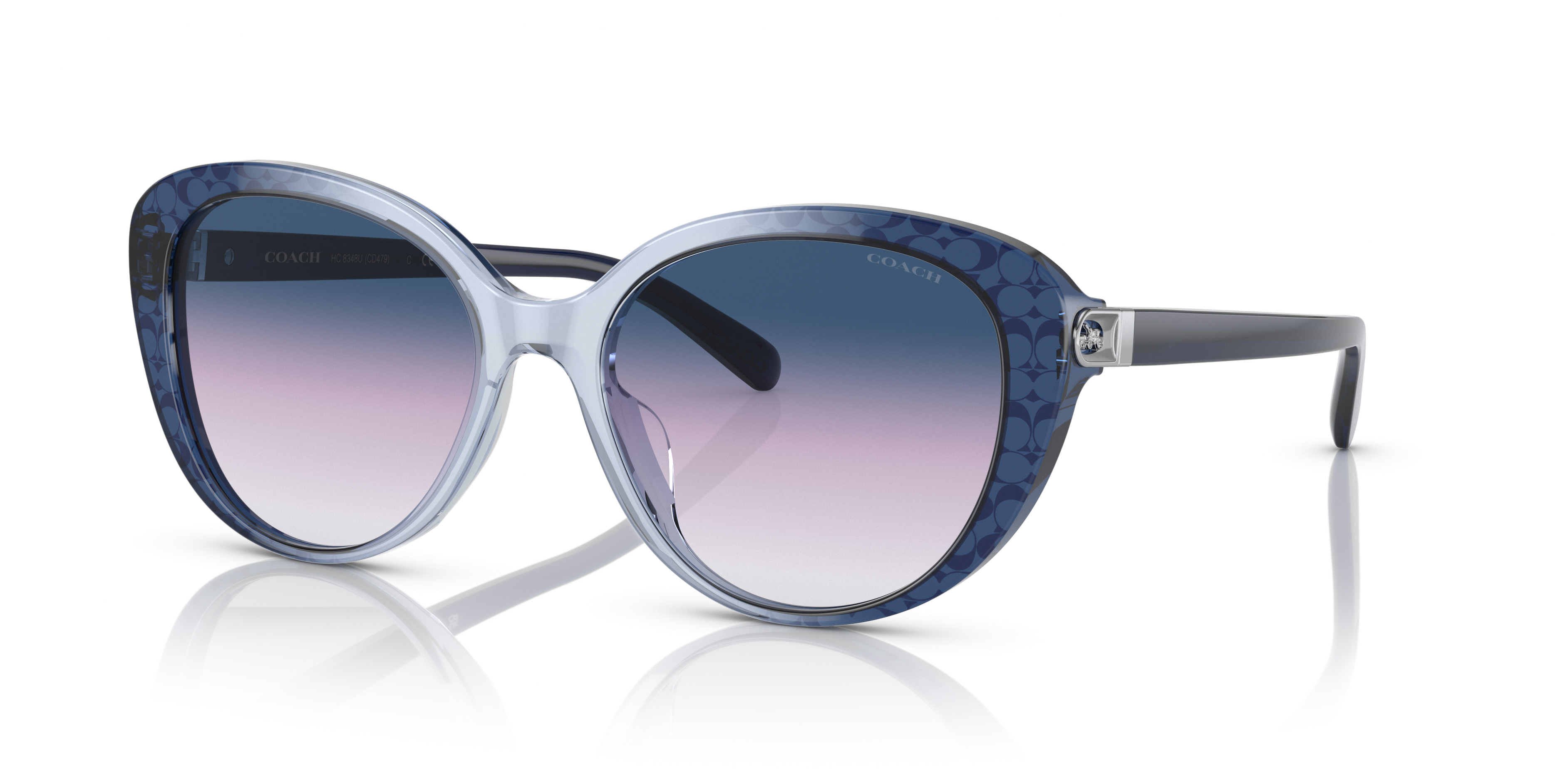 Coach Women\'s Blue Gradient Cat-Eye Sunglasses Horse & Carriage  HC8348U  NWOT Coach Women main image 2