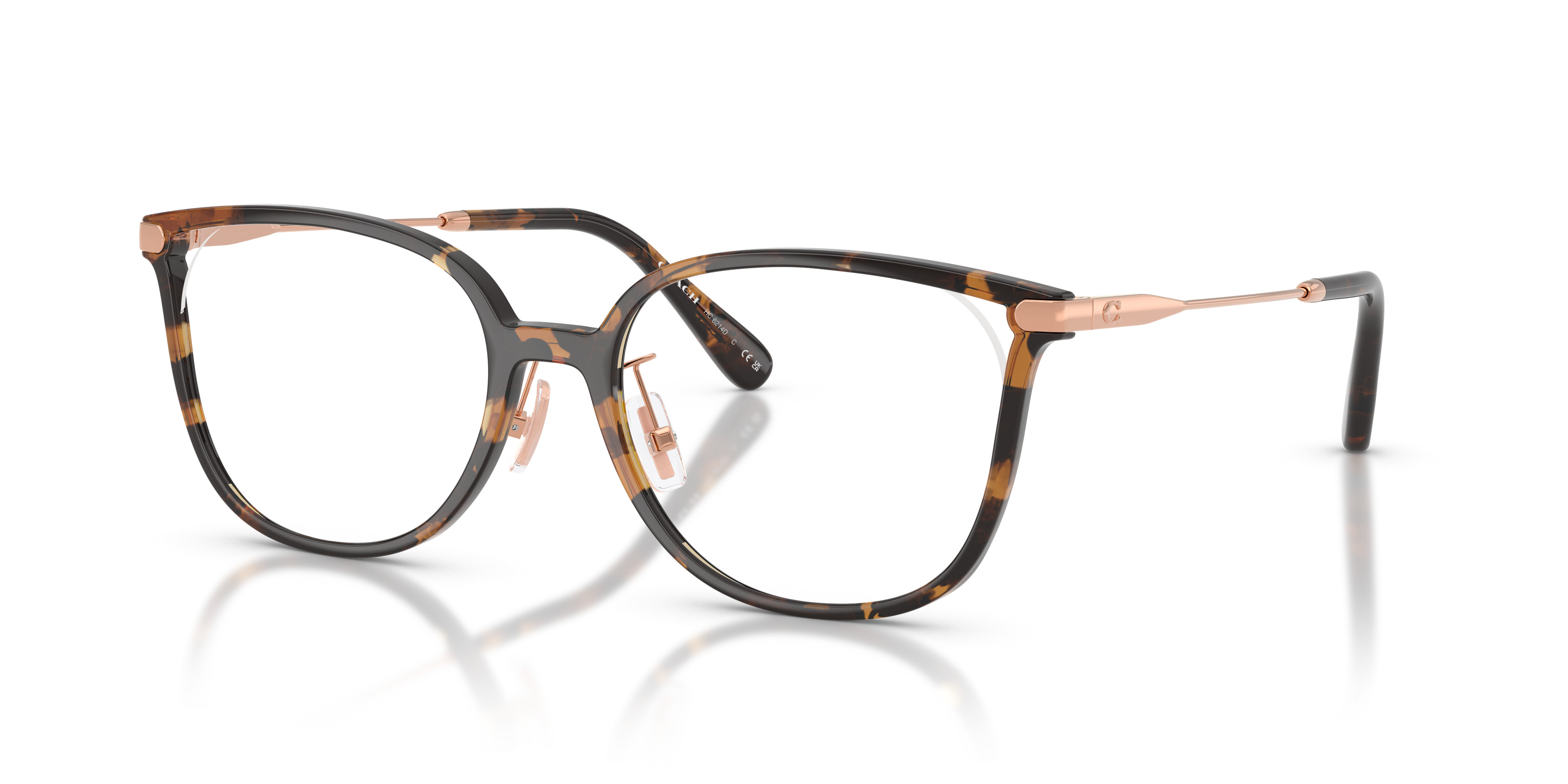 Coach HC6214D Clear Round Eyeglass Frames with Subtle Gray Tint Coach HC6214D Eyeglasses Genuine | BestNewGlasses.com main image 4