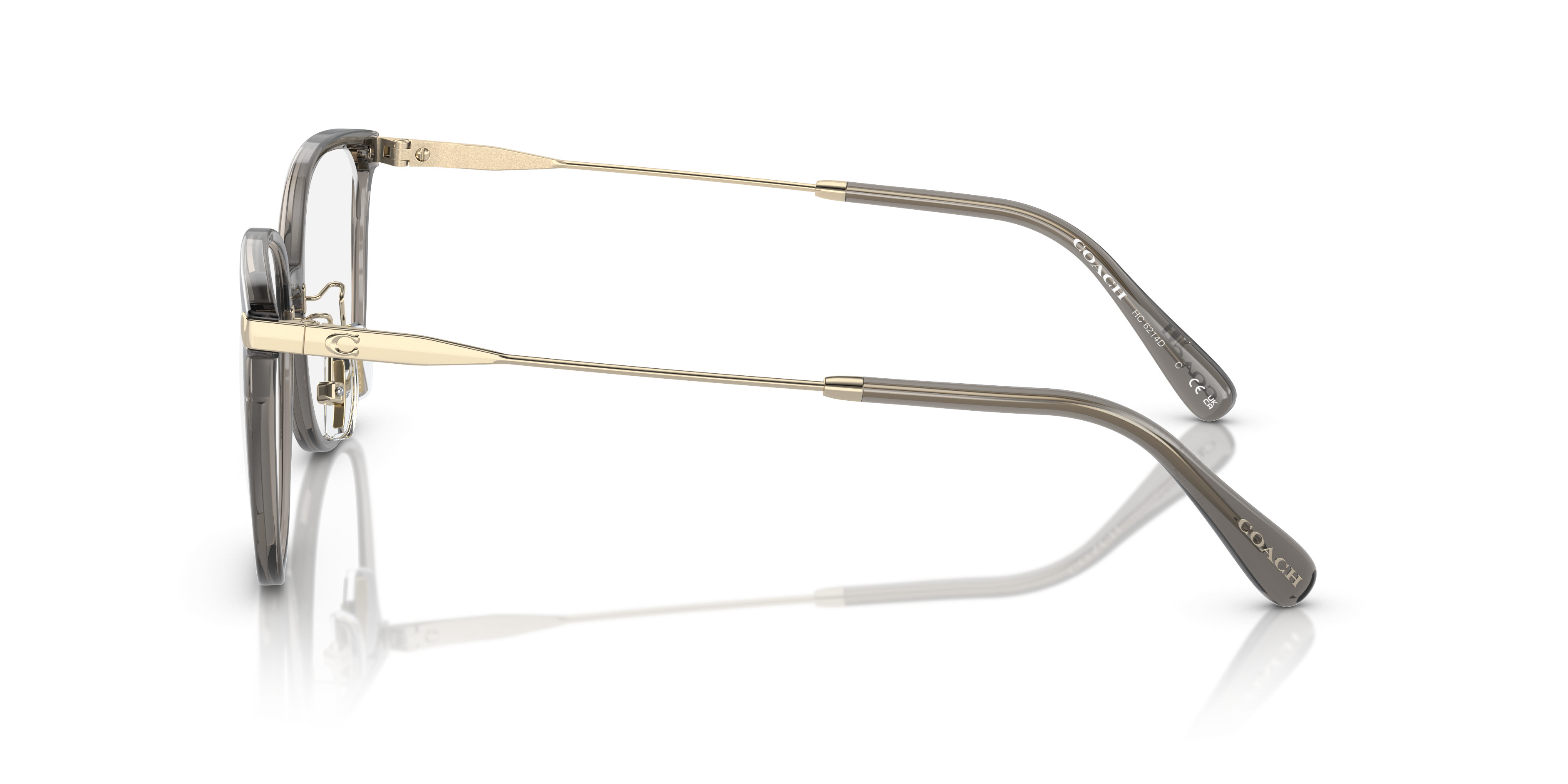 Coach HC6214D Clear Round Eyeglass Frames with Subtle Gray Tint Coach HC6214D Eyeglasses Genuine | BestNewGlasses.com main image 3