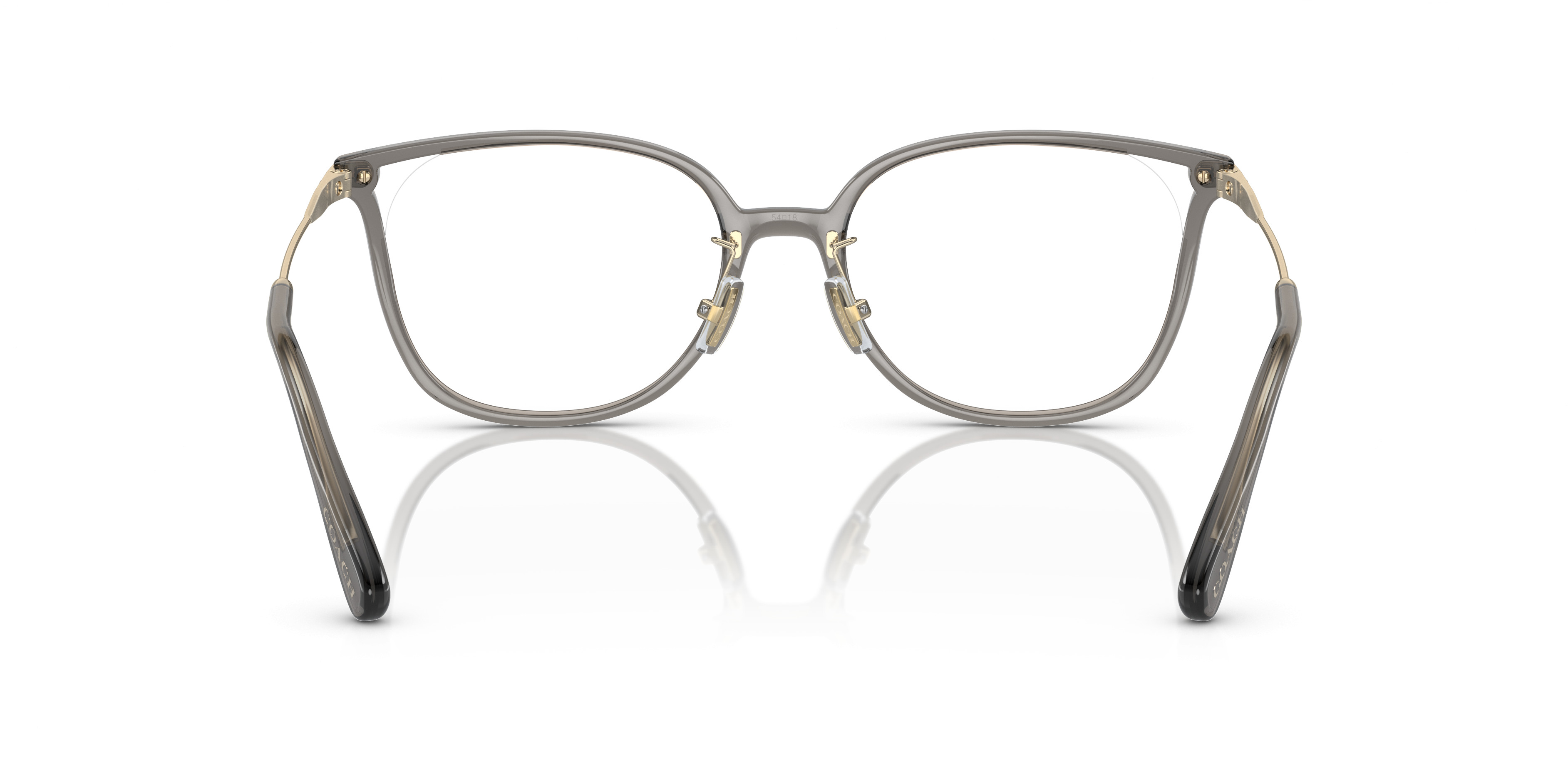 Coach HC6214D Clear Round Eyeglass Frames with Subtle Gray Tint Coach HC6214D Eyeglasses Genuine | BestNewGlasses.com main image 2