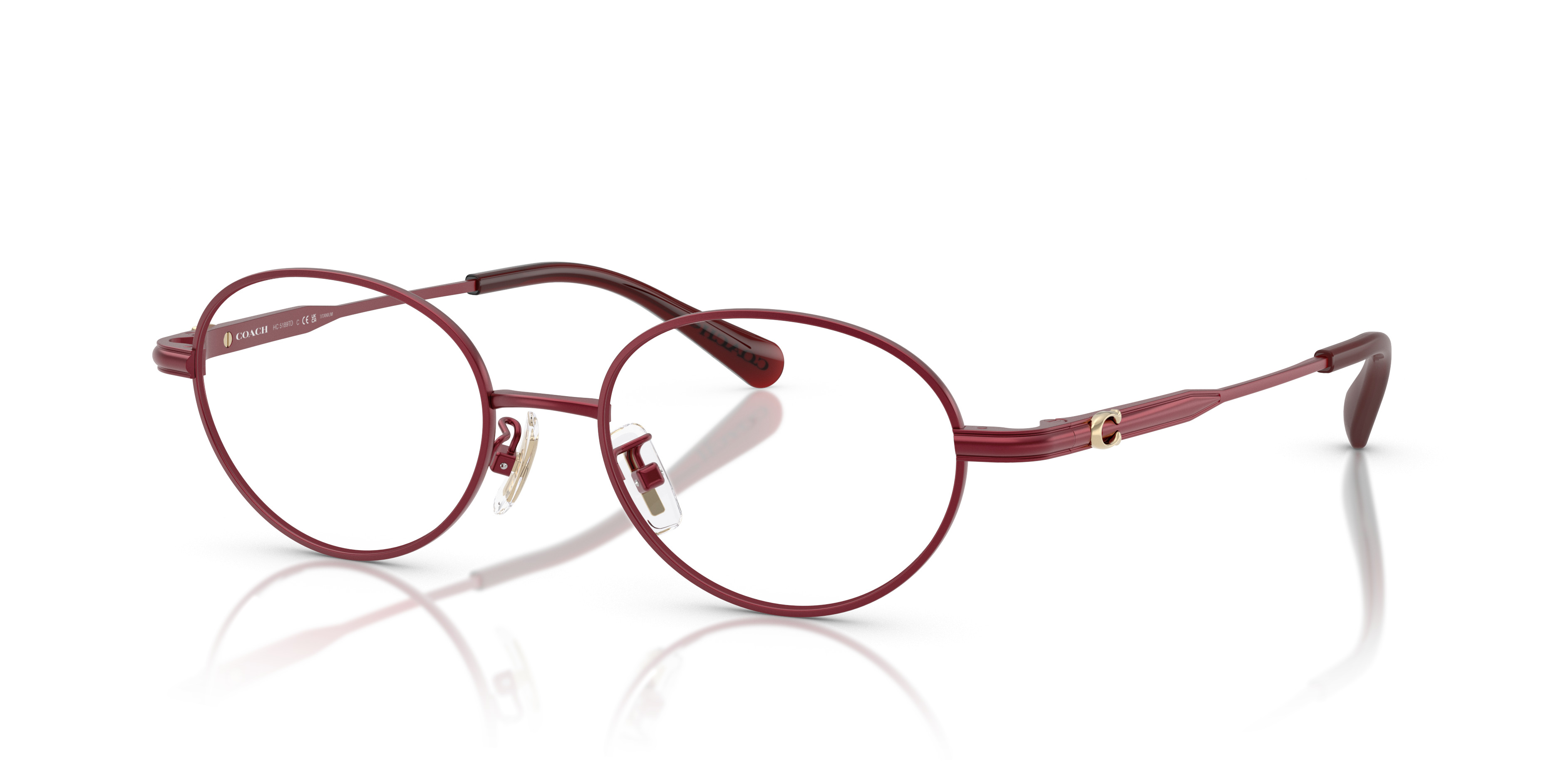 Coach Adrianne Matte Bordeaux Prescription Glasses Frames, Case, & CleaningCloth Coach HC6219U Brown, Tortoise frame main image 4