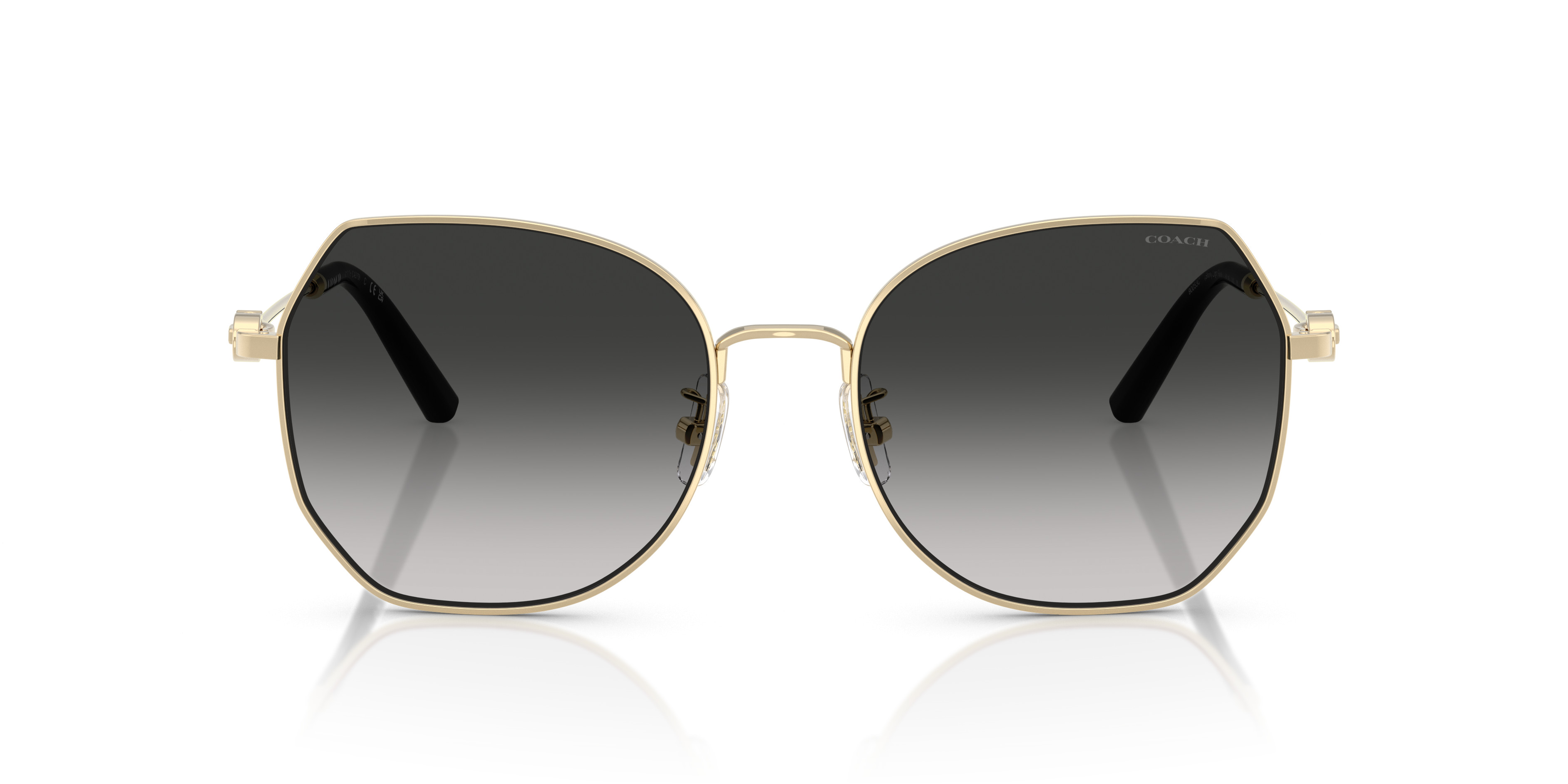 Coach Black and Silver Square Sunglasses with Gradient Lenses HC8453U CDP53 Sunglasses - Coach Authorized Retailer  main image 2