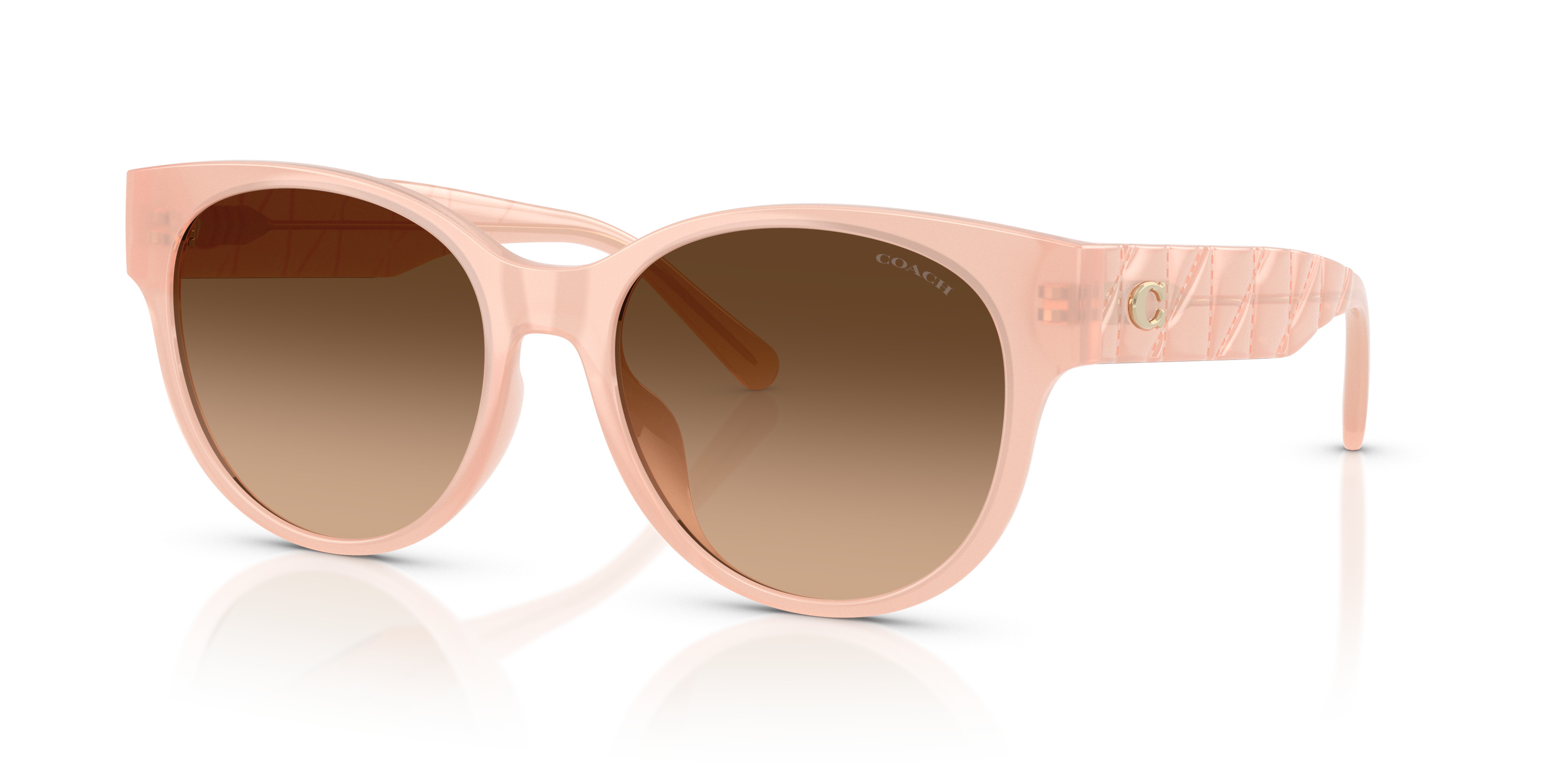 Coach Clear-Pink Frame Sunglasses with Brown Gradient Lenses Coach HC8315 C3445 sunglasses for women in Gradient  main image 2