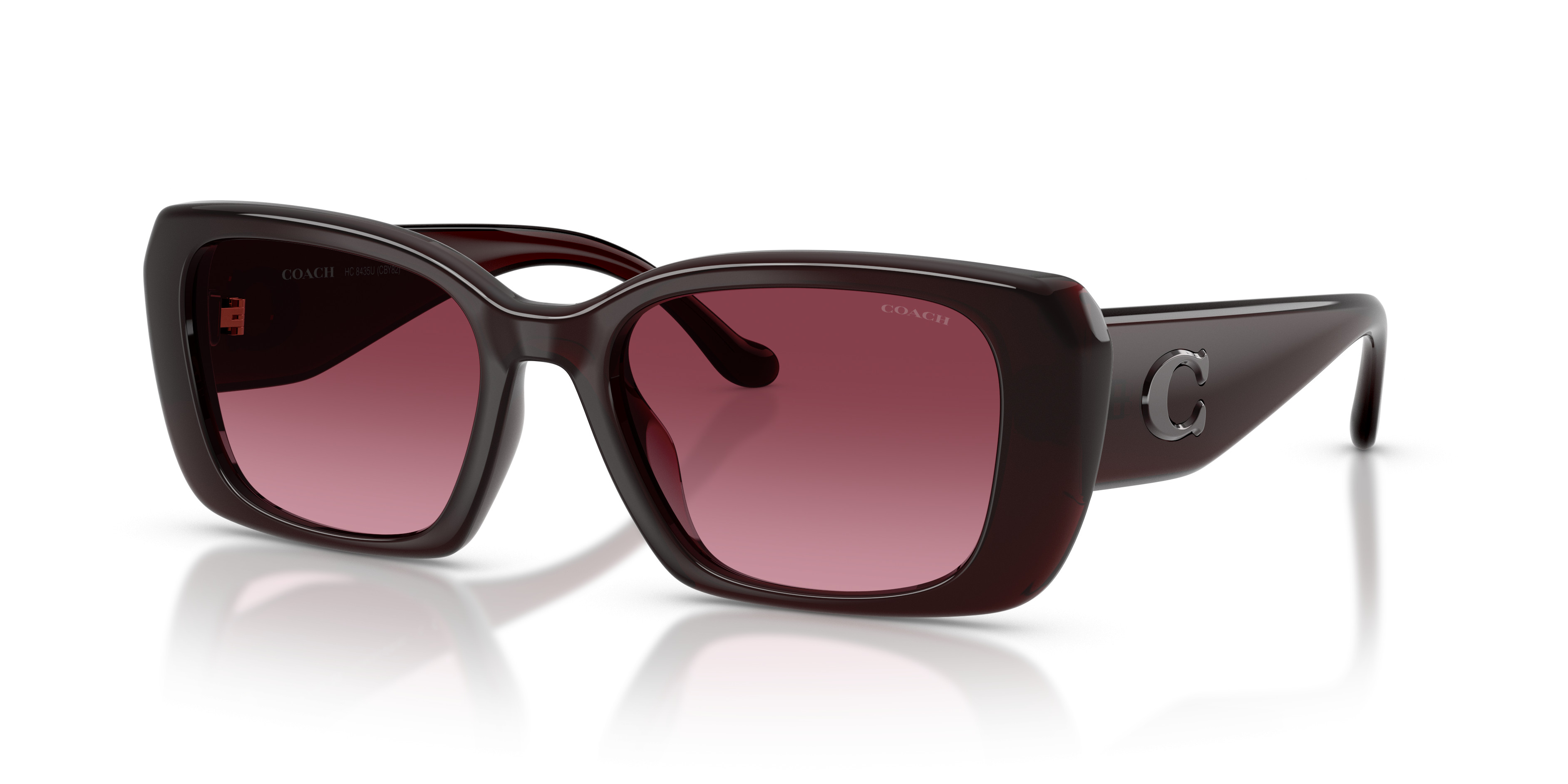 Coach Burgundy & Toffee Sunglasses in Brown Signature C Case HC8406U CW183 Sunglasses - Coach Authorized Retailer  main image 4