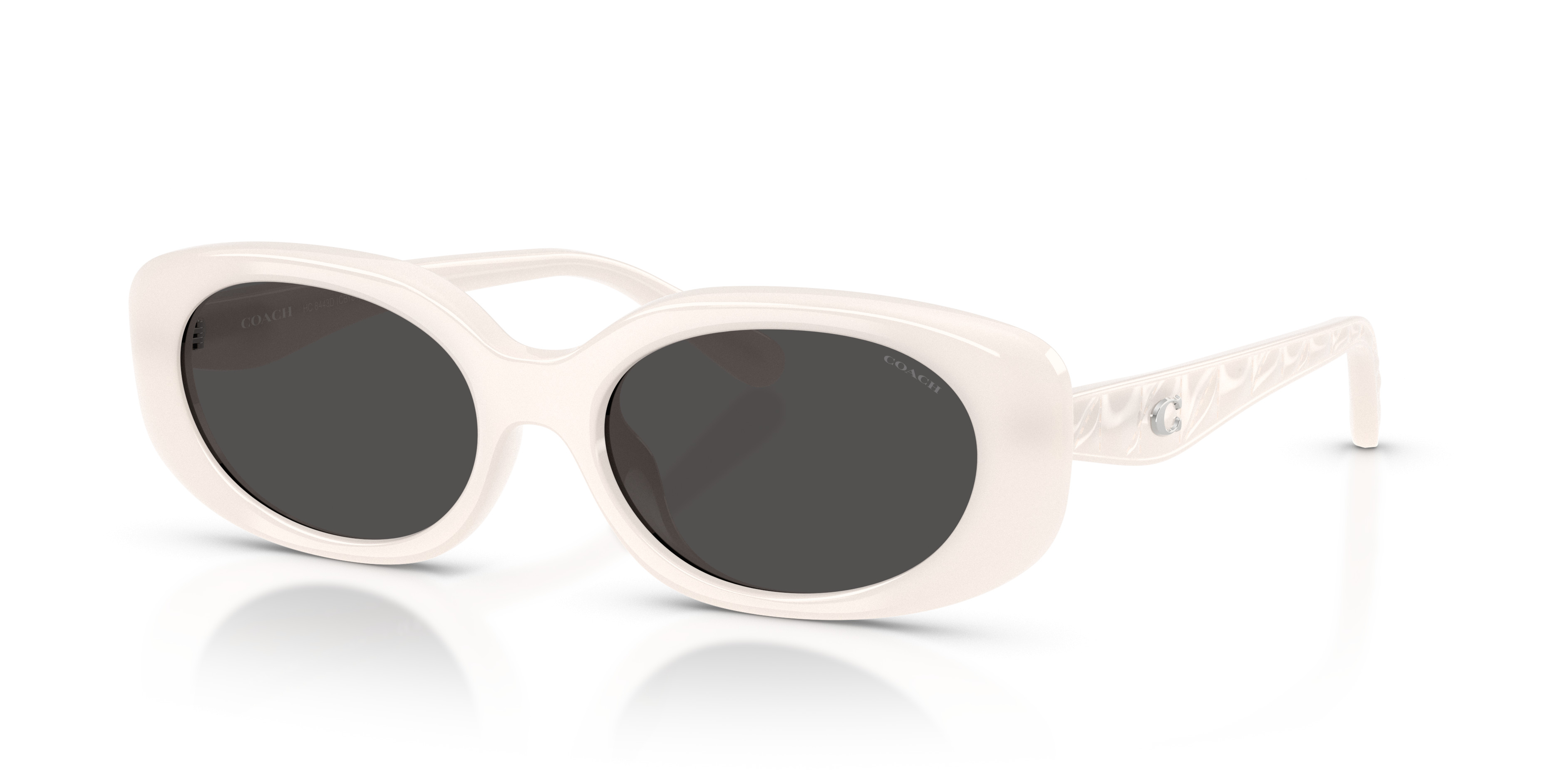 Coach White Frame Sunglasses with Dark Smoke Lenses Coach HC8443D CBY84 Sunglasses | LensCrafters main image 3