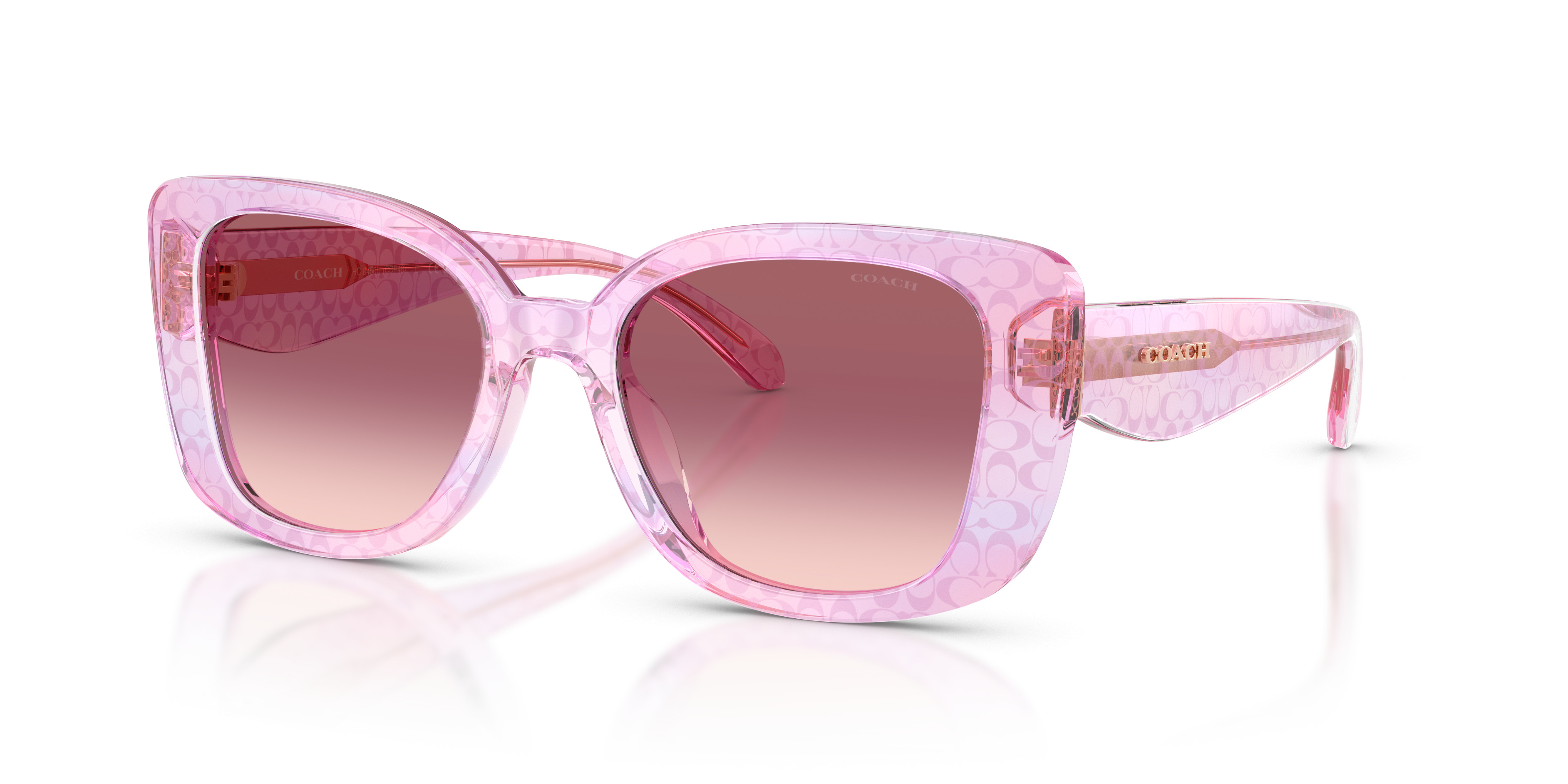 Coach Pink Gradient Square Sunglasses Coach Coach Sunglasses in Pink/Purple | Target Optical main image 3