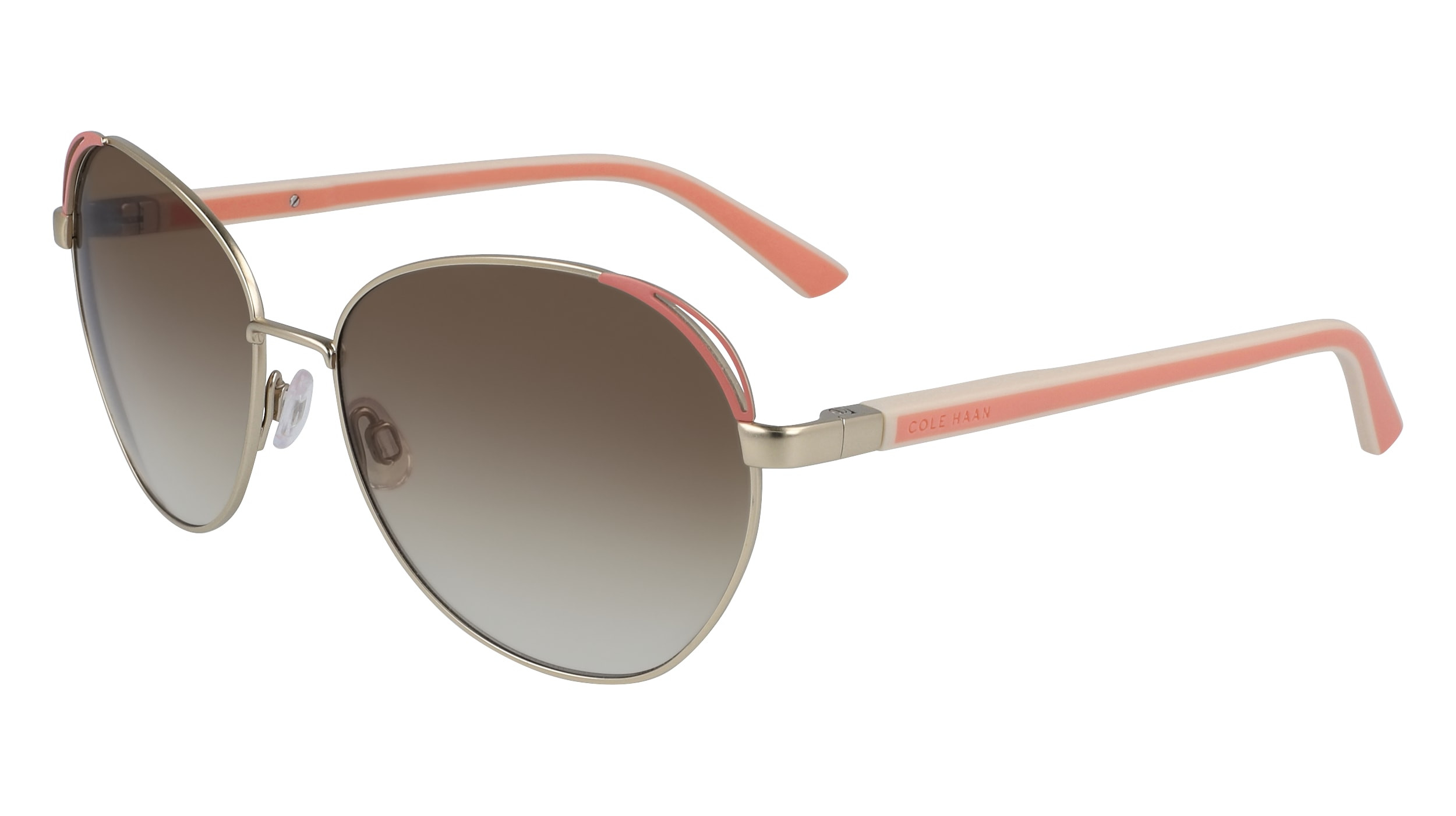 COLE HAAN | Rose Gold Aviator Sunglasses Cole Haan Aviator Polarized Sunglasses Rose Gold Purple  main image 2