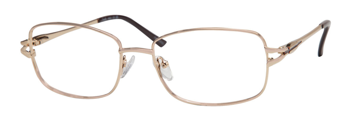Joan Collins 9731 Gold Brown Eyeglasses FRAMES ONLY 52-16-135 oval full rim JC9884 Eyeglasses - Joan Collins Authorized Retailer  main image 2