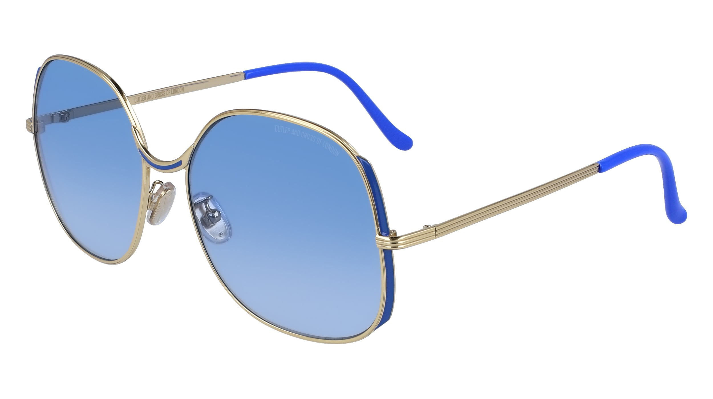 NEW CUTLER AND GROSS CG1331S 003 BLUE GOLD ROUND WOMEN SUNGLASSES 0001 Round Sunglasses | Cutler and Gross main image 4
