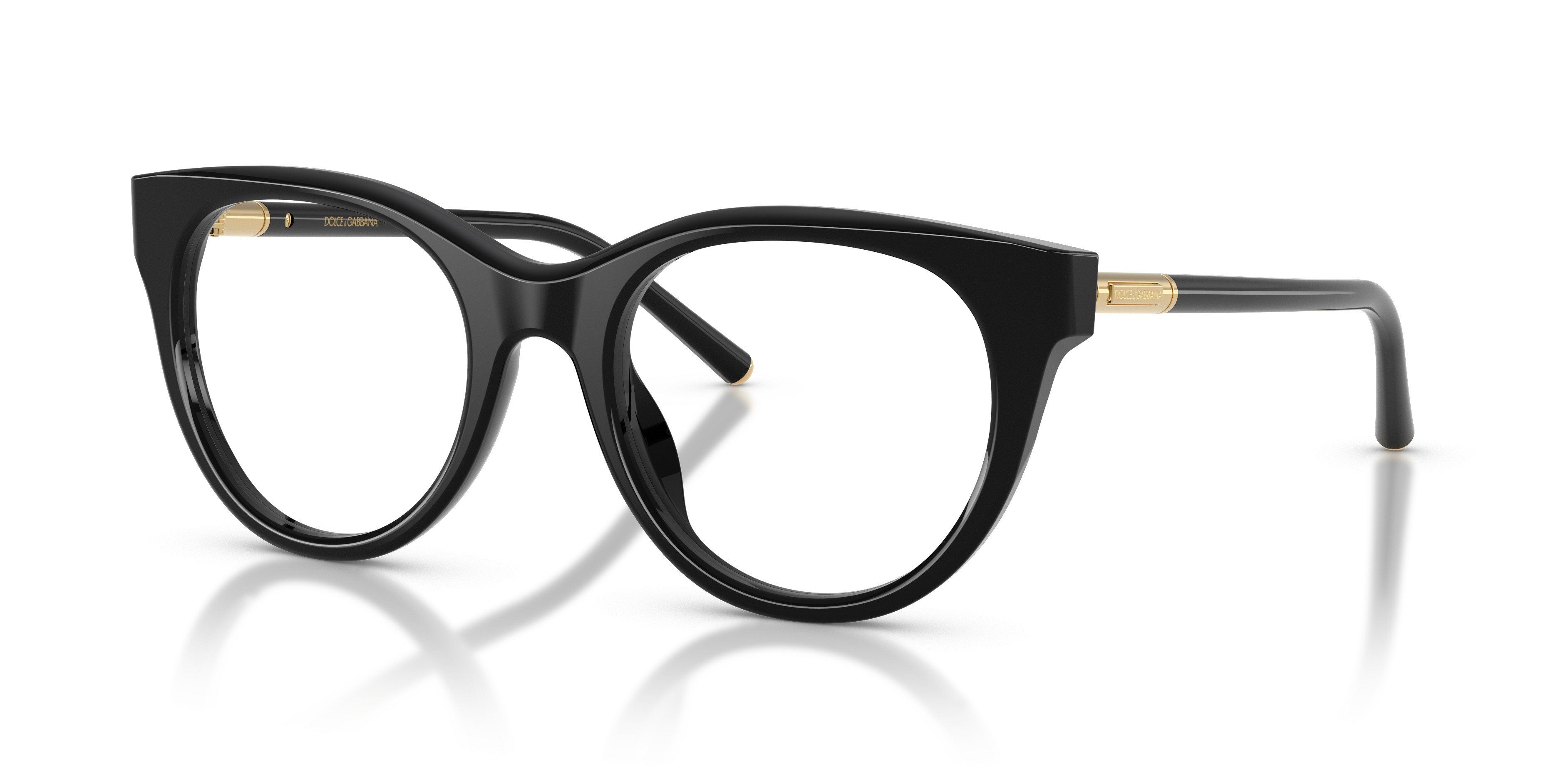 New Dolce&Gabbana Eyeglasses Black Phantos Gold Metal Logo 53-21 Glasses Frames Eyeglasses Dolce & Gabbana DG 3433 (3460) DG3433 VG3433  main image 3