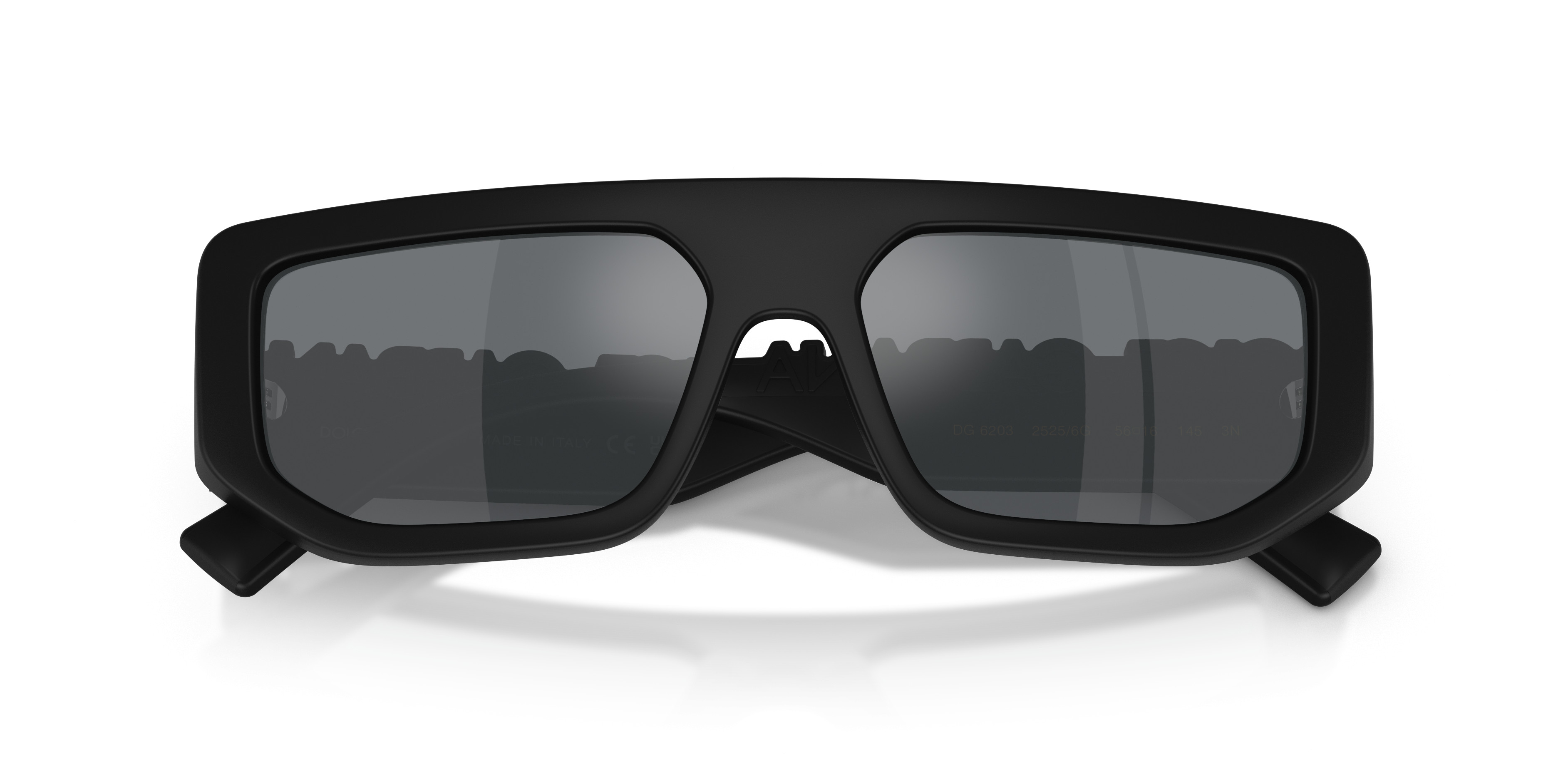 Dolce & Gabbana DG6203 32556G Sunglasses Transparent Dark Grey Rectangle Frame DG6203 Sunglasses - Dolce & Gabbana Authorized Retailer  main image 4