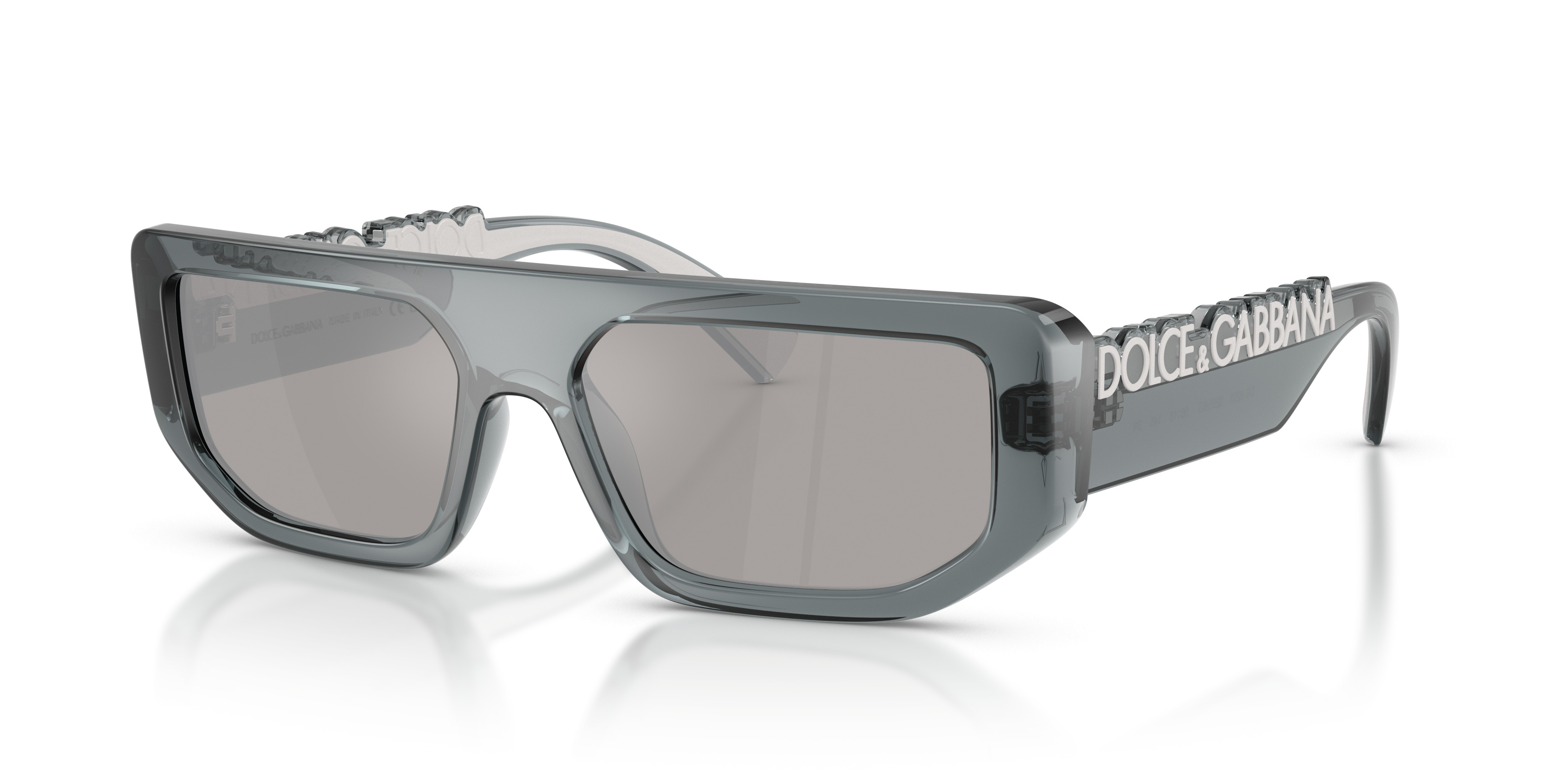 Dolce & Gabbana DG6203 32556G Sunglasses Transparent Dark Grey Rectangle Frame DG6203 Sunglasses - Dolce & Gabbana Authorized Retailer  main image 2