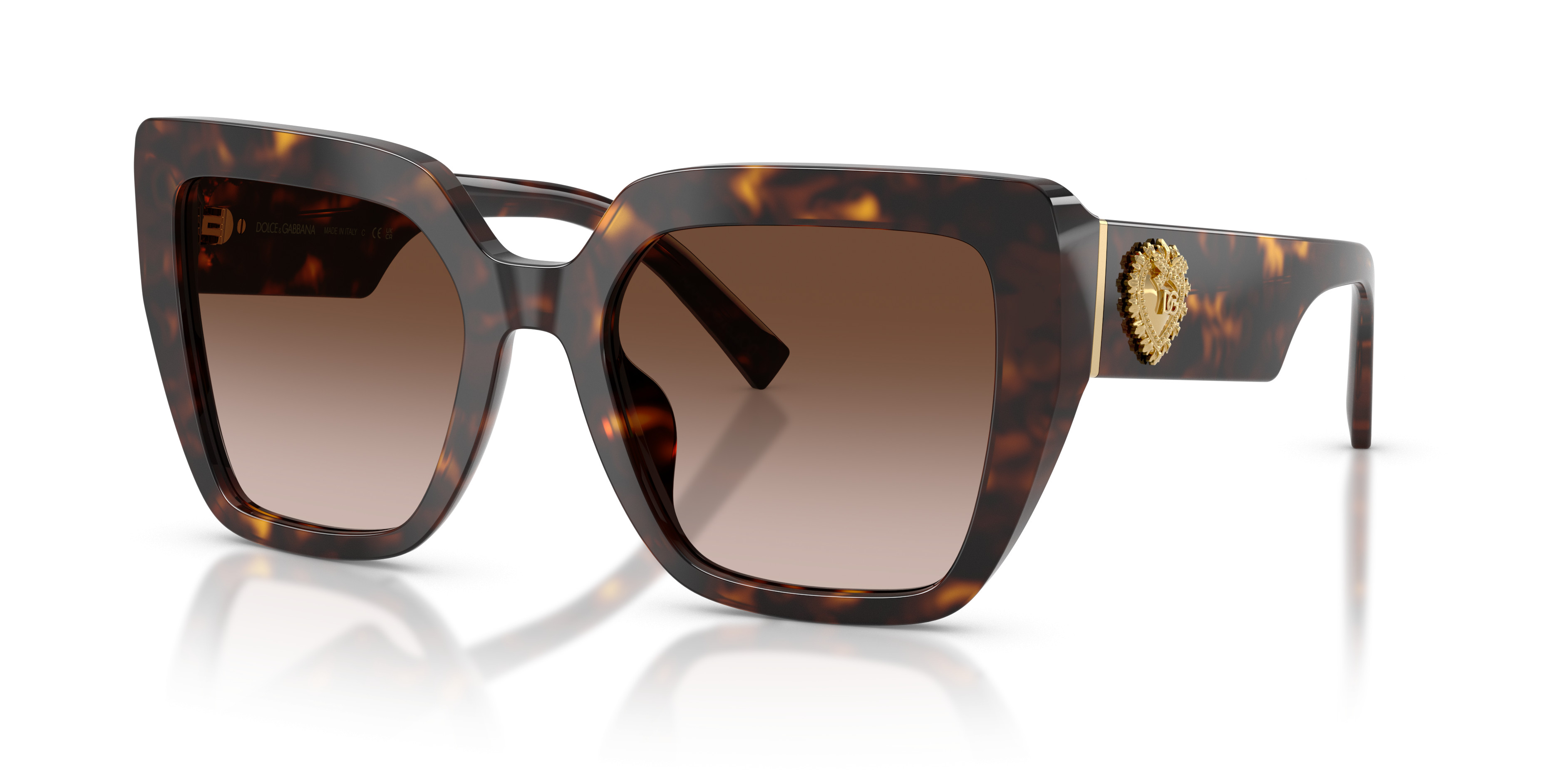 Dolce & Gabbana Black Frame Brown Lens Sunglasses with Gold DG Temples Dolce & Gabbana DG 4516 Sunglasses 345673 Top Brown / Pearl  main image 3