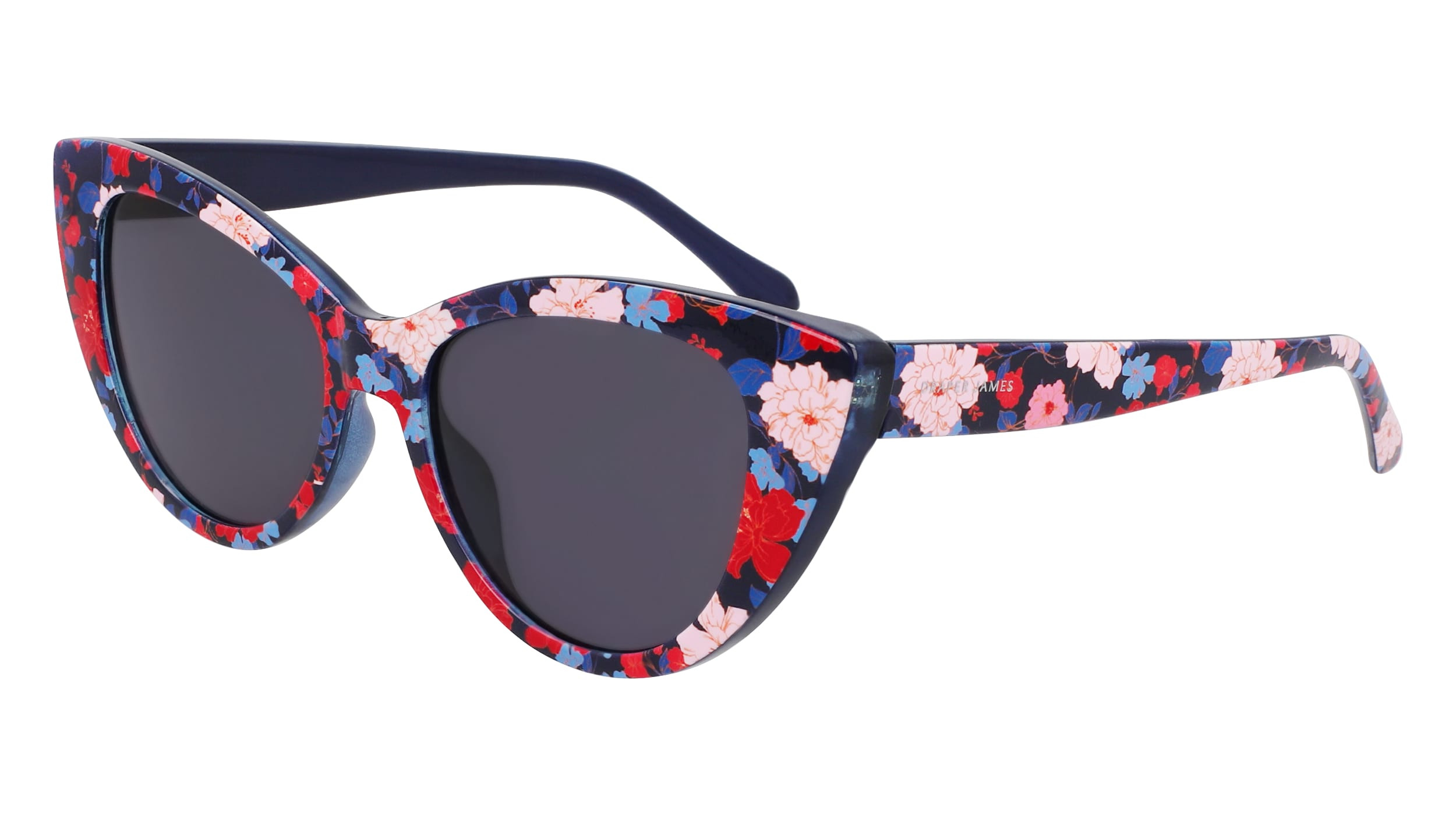 NWT Draper James Black and Floral Frame Sunglasses with Purple Tinted Lenses DJ7035 Sunglasses - Draper James Authorized Retailer  main image 2