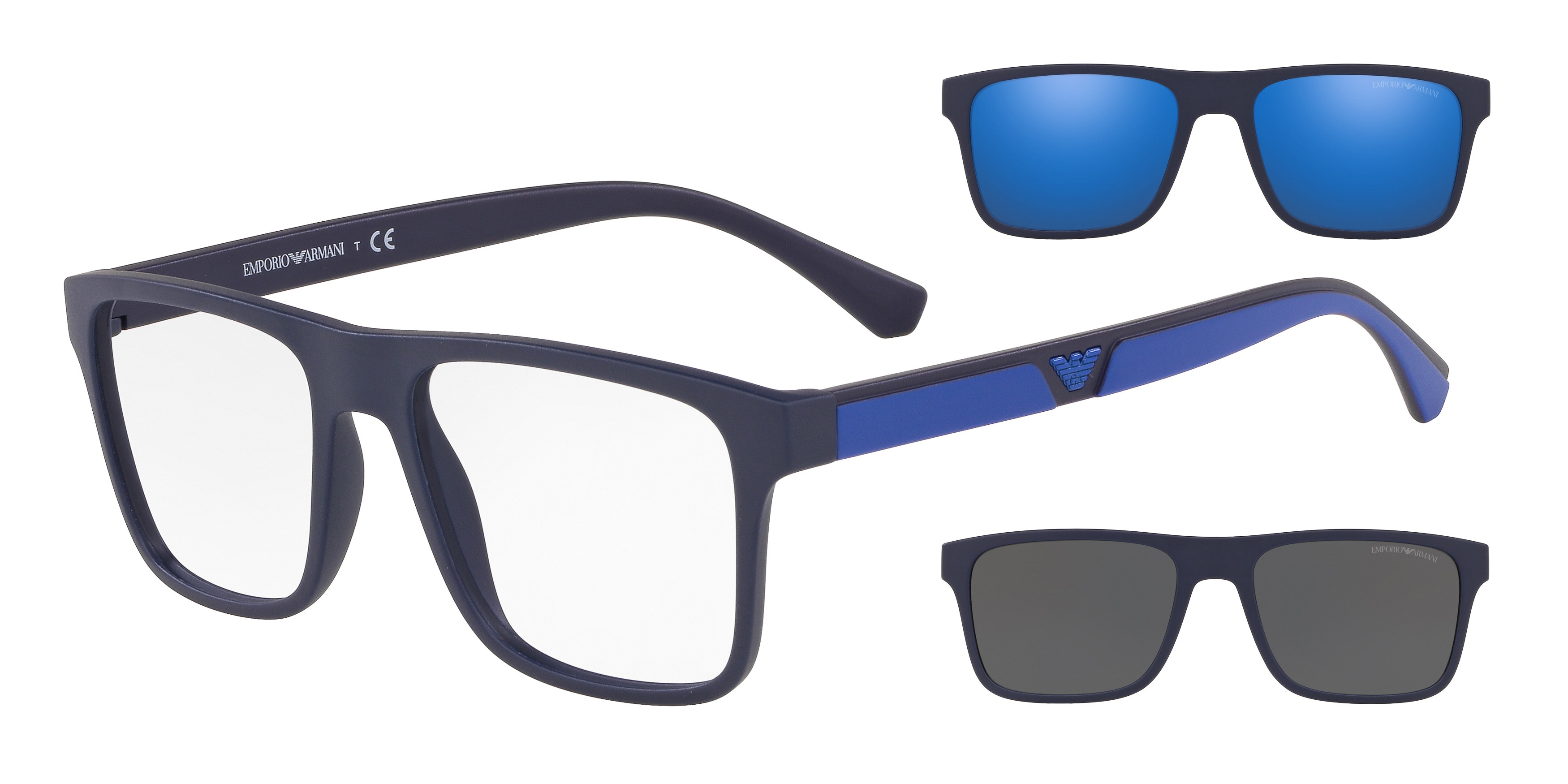 Emporio Armani EA4110F Blue Pink Frame Sunglasses Emporio Armani EA4110 56328G 55 Prescription Sunglasses  main image 3