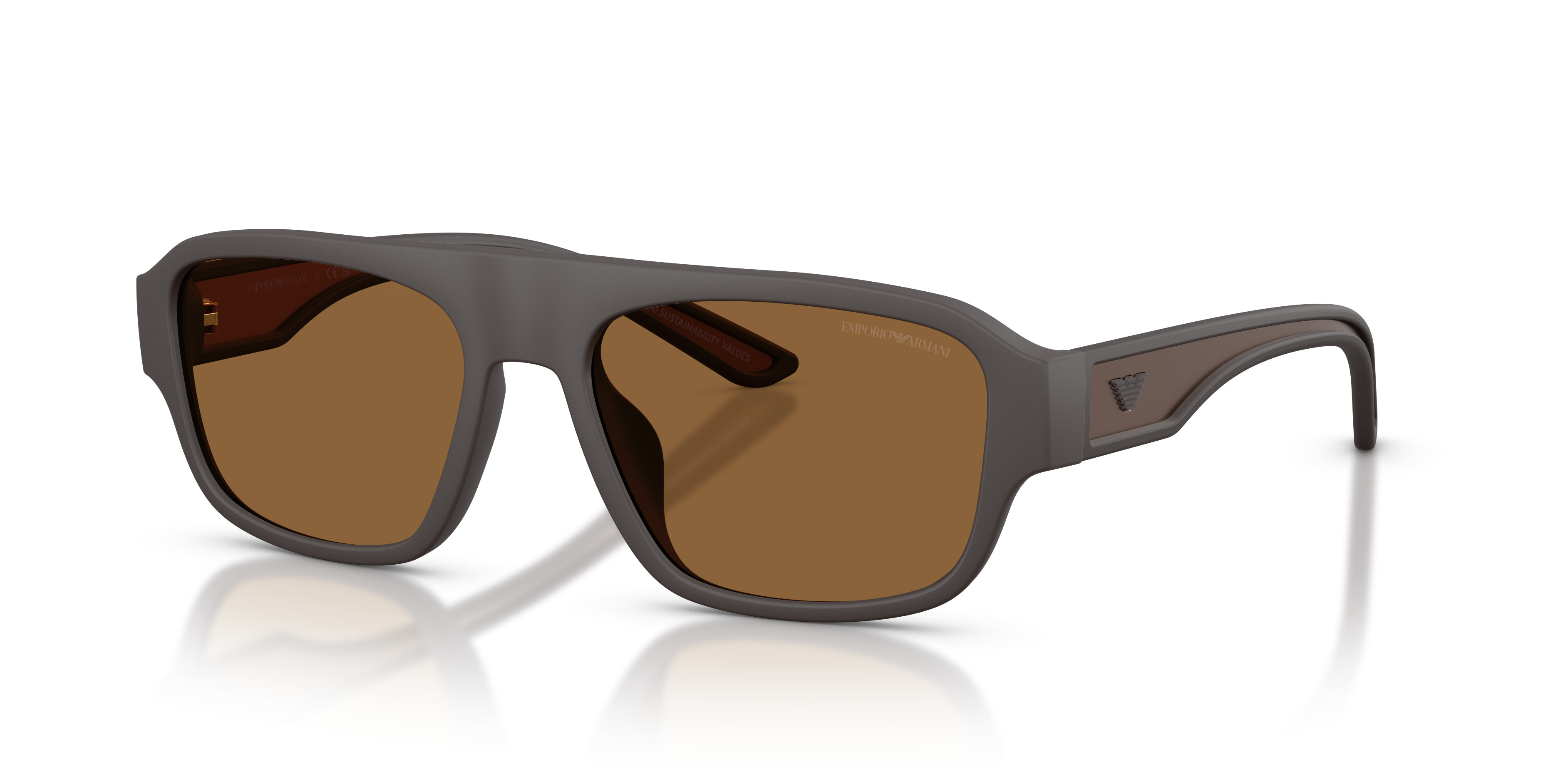 Emporio Armani Dark Brown Sunglasses Emporio Armani EA2163 Aviator Sunglasses | Fashion Eyewear US main image 4