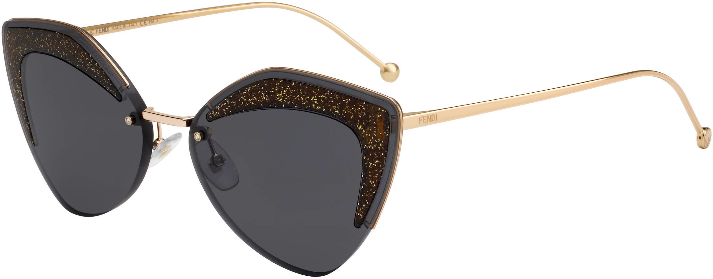 Fendi Yellow Gold Ff0355/S Emp Geometric Women Glass Sunglasses Fendi FF Diamonds 55mm Square Sunglasses | Neiman Marcus main image 4