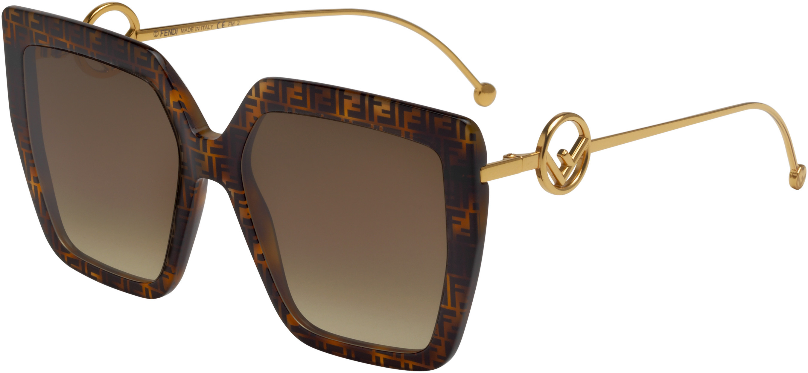 Fendi Sunglasses S Dark Brown Tortoiseshell Eyewear Fendi Acetate Metal Fendigraphy Square Cat Eye Sunglasses FE  main image 3