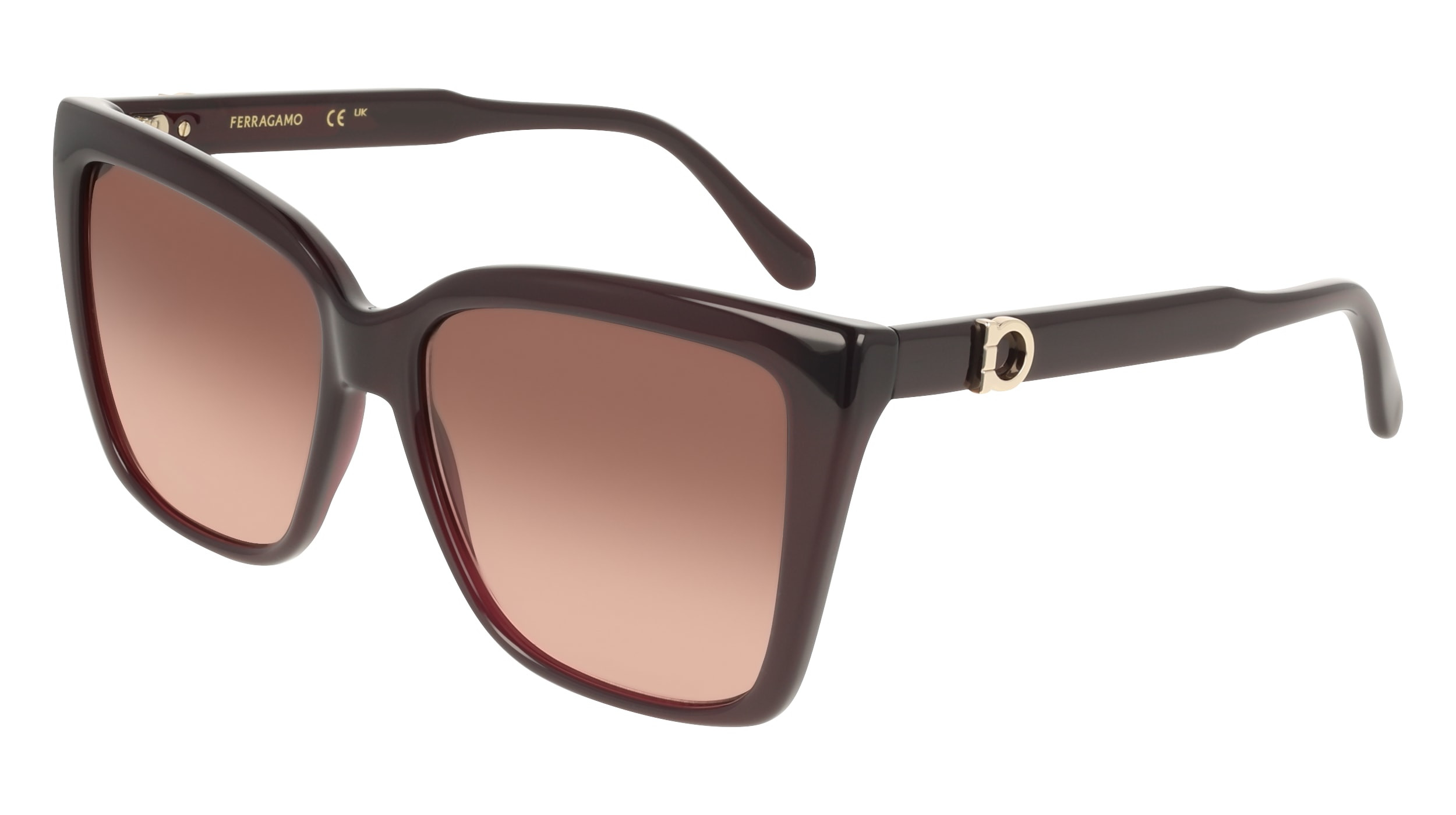 Salvatore Ferragamo サングラス ブラック マルチカラー SALVATORE FERRAGAMO 54mm Navigator Brown Gold Black Sunglasses