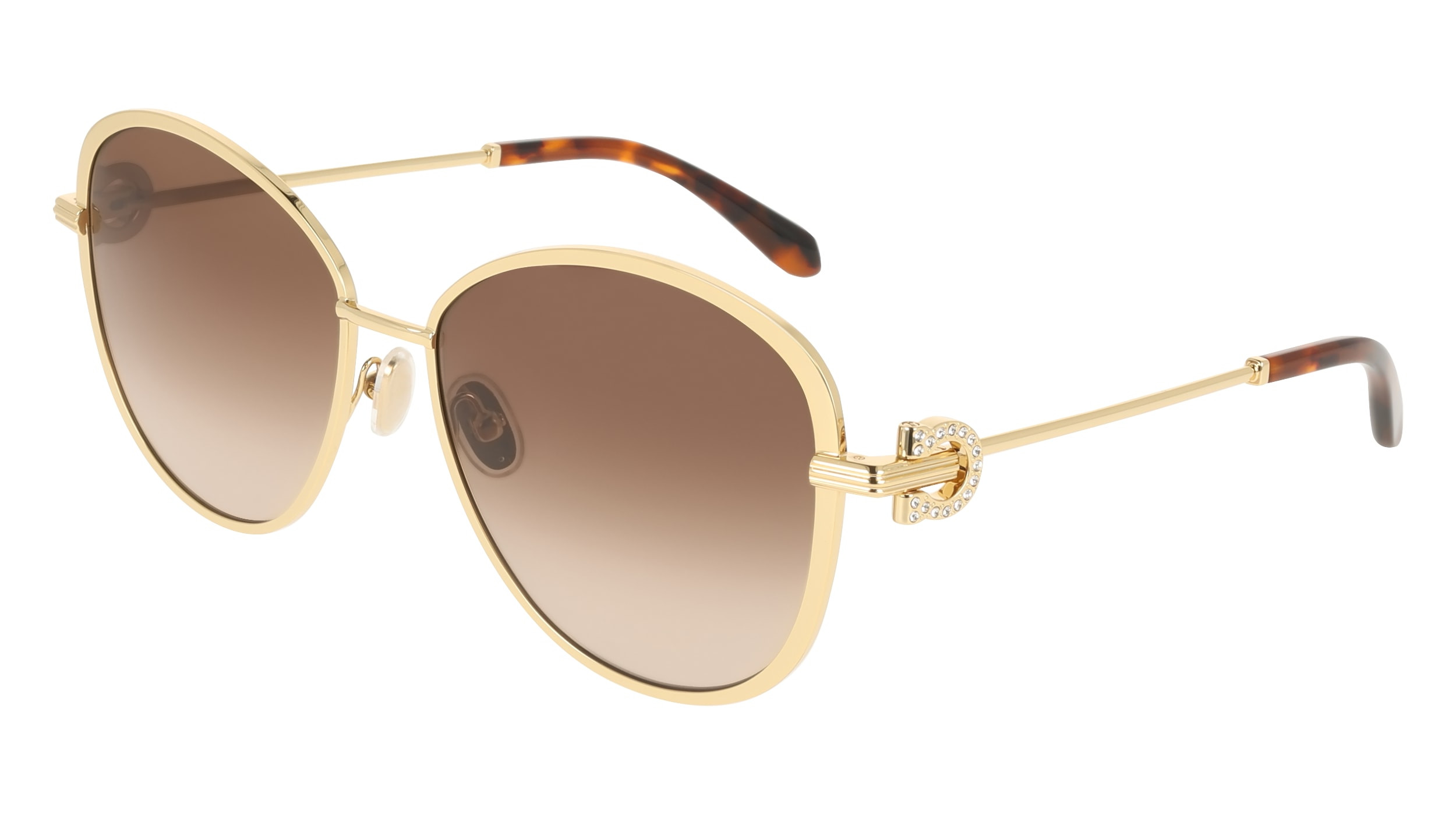 Salvatore Ferragamo Gradient Brown Sunglasses Amazon.com: Salvatore Ferragamo Sunglasses Cat Eye Full Rim  main image 2