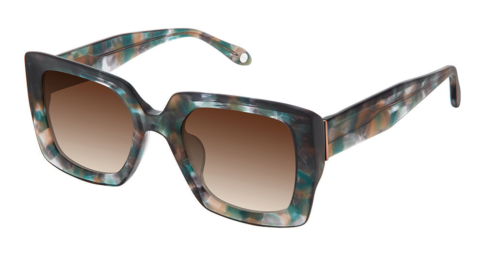 FYSH 2100 Dark Green Square Women\'s Sunglasses - FYSH Brand F-2100 Sunglasses - Fysh UK Authorized Retailer | coolframes  main image 3
