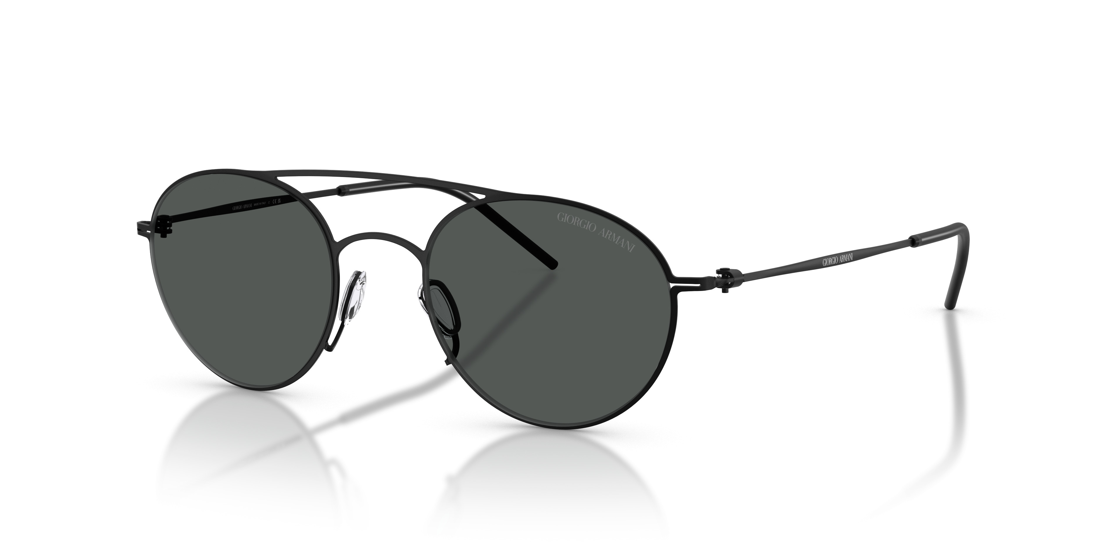 Giorgio Armani Black Aviator Sunglasses with Gray Lenses AR6182 Sunglasses - Giorgio Armani Authorized Retailer  main image 3