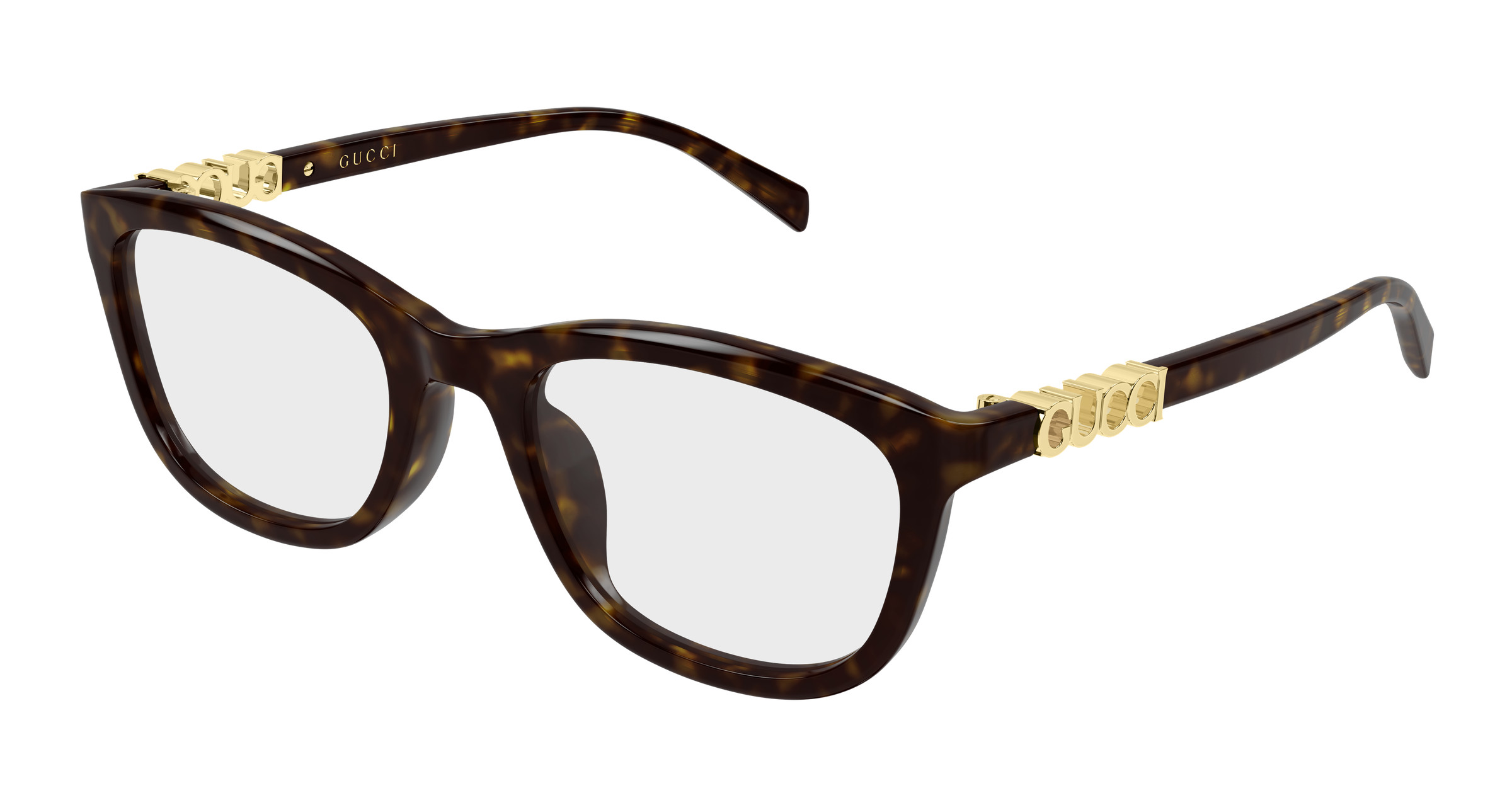 Y2K Gucci Tortoise Gold Eyeglasses Embellished Designer Frames Gucci GG1693O 002 Glasses - US main image 4