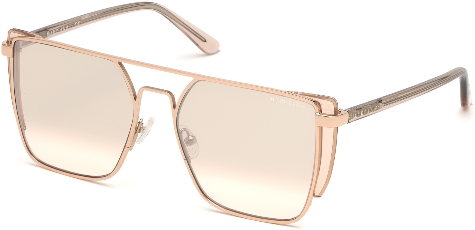 Guess by Marciano Glitter Oversized Sunglasses in Rose Gold Guess GO00070 72F Rose Gold Gradient Acetate Designer  main image 3