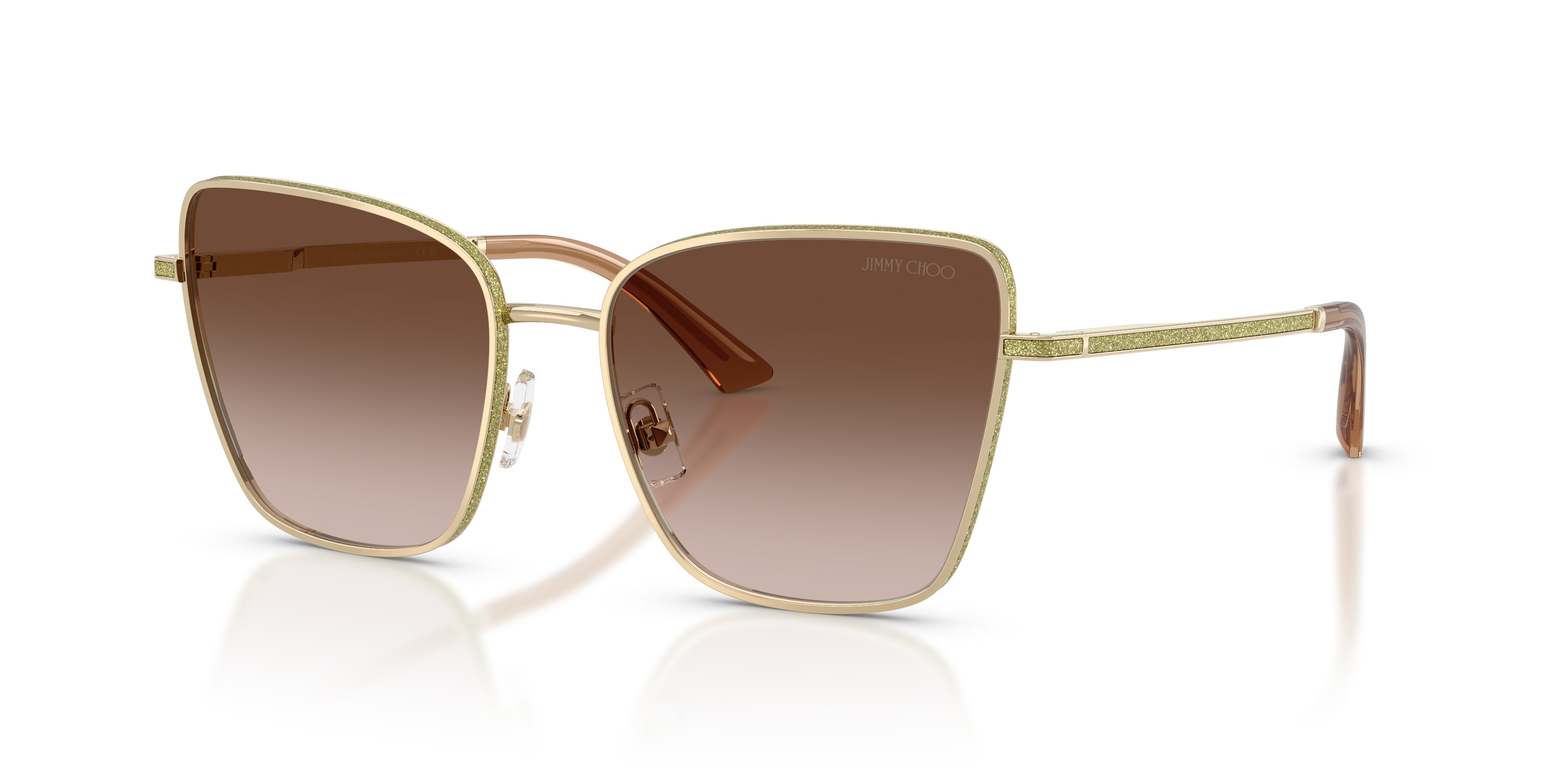 Jimmy Choo Gold Frame Sunglasses with Brown Lenses Jimmy Choo REYES Rose Gold Brown Lens Sunglasses Authentic 5  main image 2