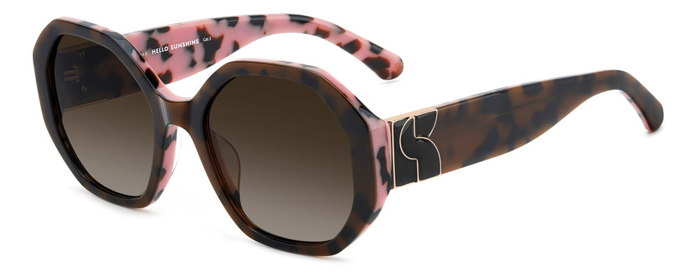 KATE SPADE MEGHAN/S Sunglasses Toffee With Case and cloth Lot of 6 Kate Spade Glasses Case Pink Green Hard Shell +  main image 3