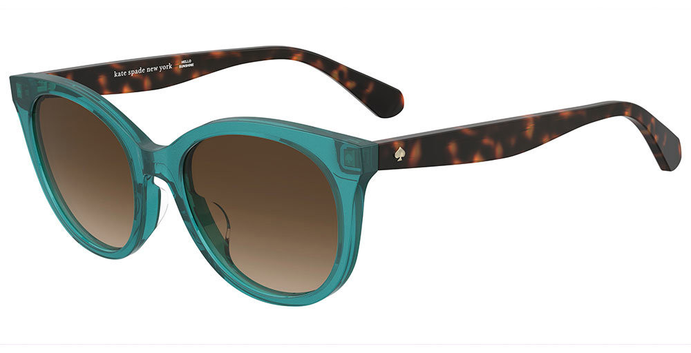 ??️ Kate Spade New York Tortoise Shell with teal accent Sunglasses Amazon.com: kate spade new york Akira Tortoise Mint/Dark  main image 4