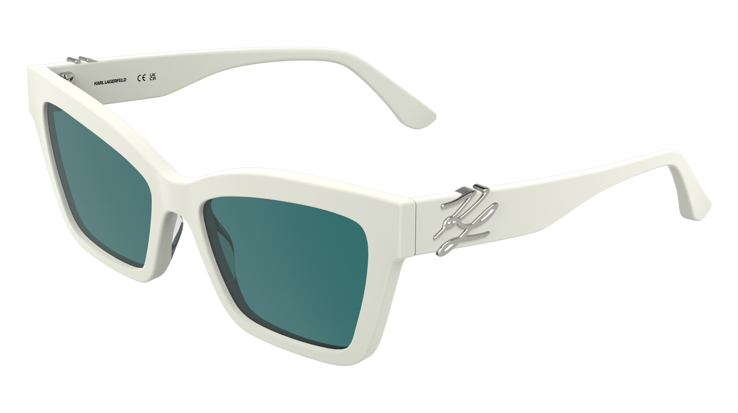 Karl Lagerfeld White Cat-Eye Sunglasses Lenses Sunglasses Karl Lagerfeld KL6179S 105 883900111515 Speaking  main image 4