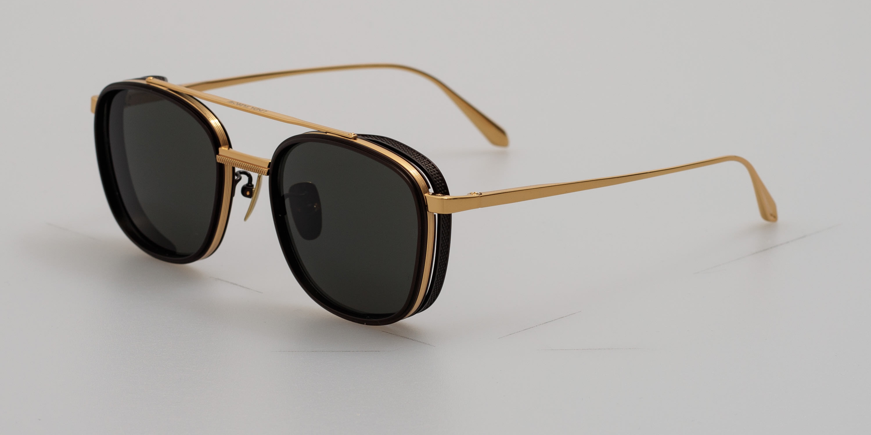 Linda Farrow Oversized Round Rimless Sunglasses White Gold Matte Black  LFL3130 Luxury Oversized Sunglasses from LINDA FARROW main image 3